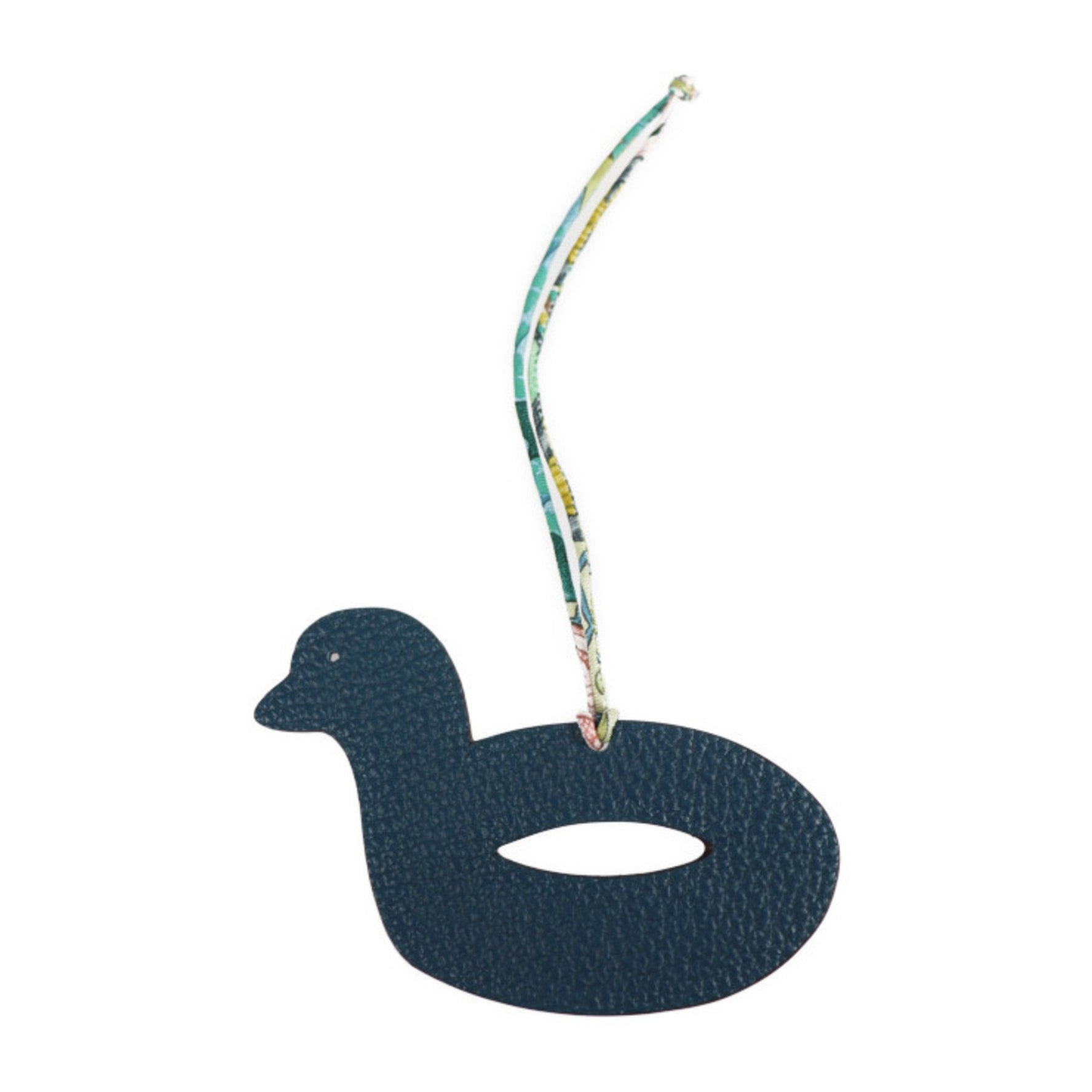 HERMES Petit Ashe h Keychain Taurillon Clemence Vaux Epson Navy Red Bird Duck Bag Charm