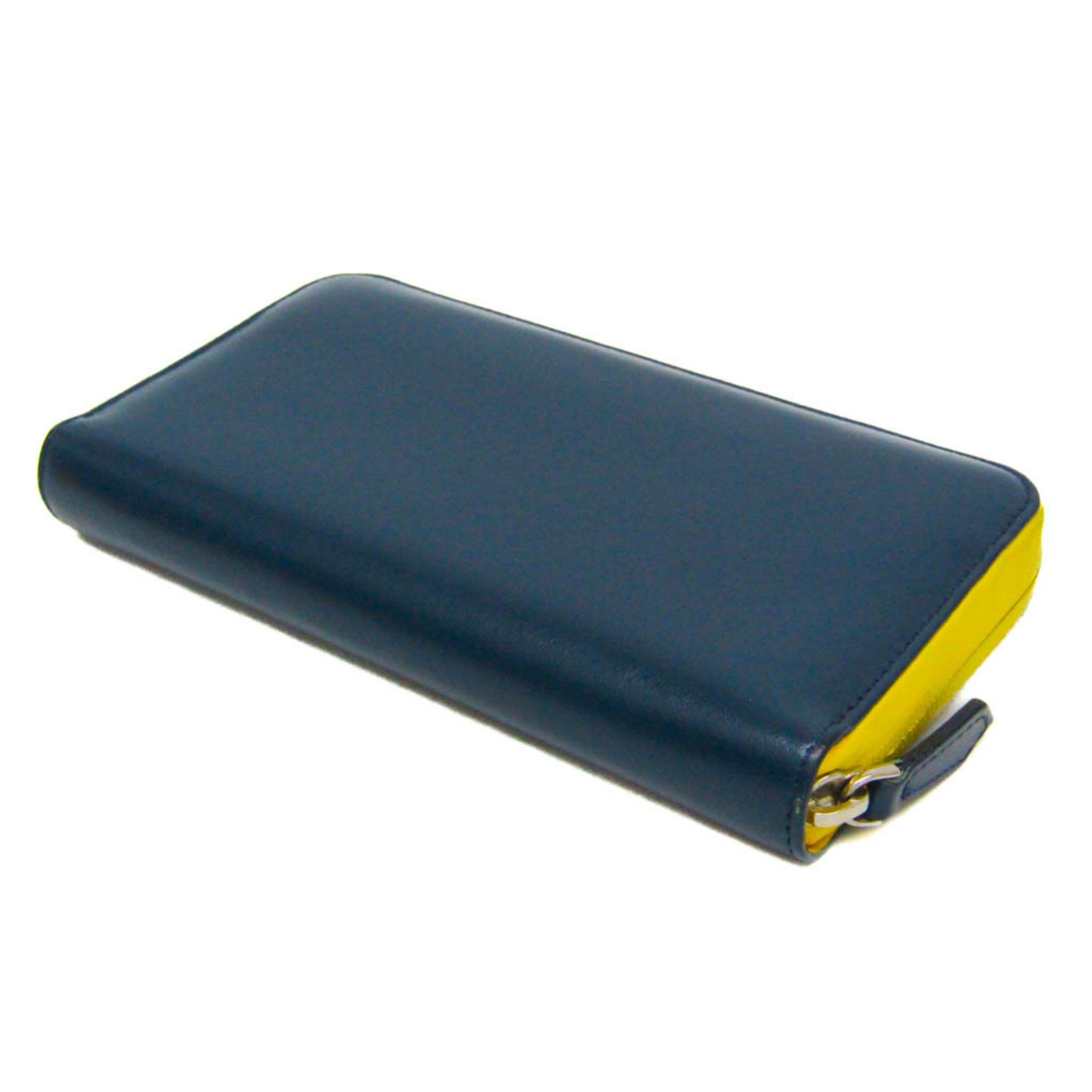 Fendi Bugs Eye Women,Men Leather Long Wallet (bi-fold) Navy,Yellow