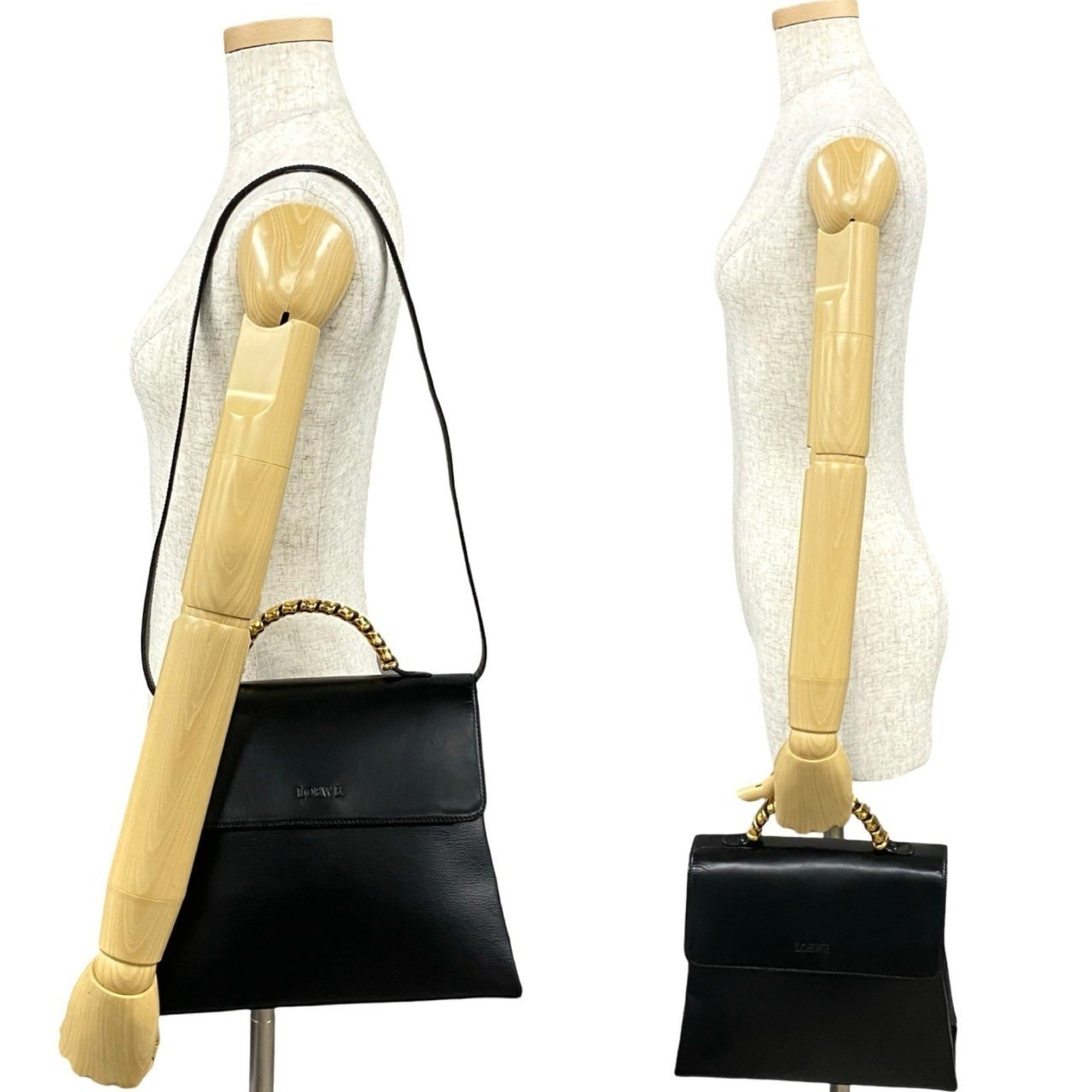 LOEWE Velázquez Twist Handle Leather Handbag/Shoulder Bag