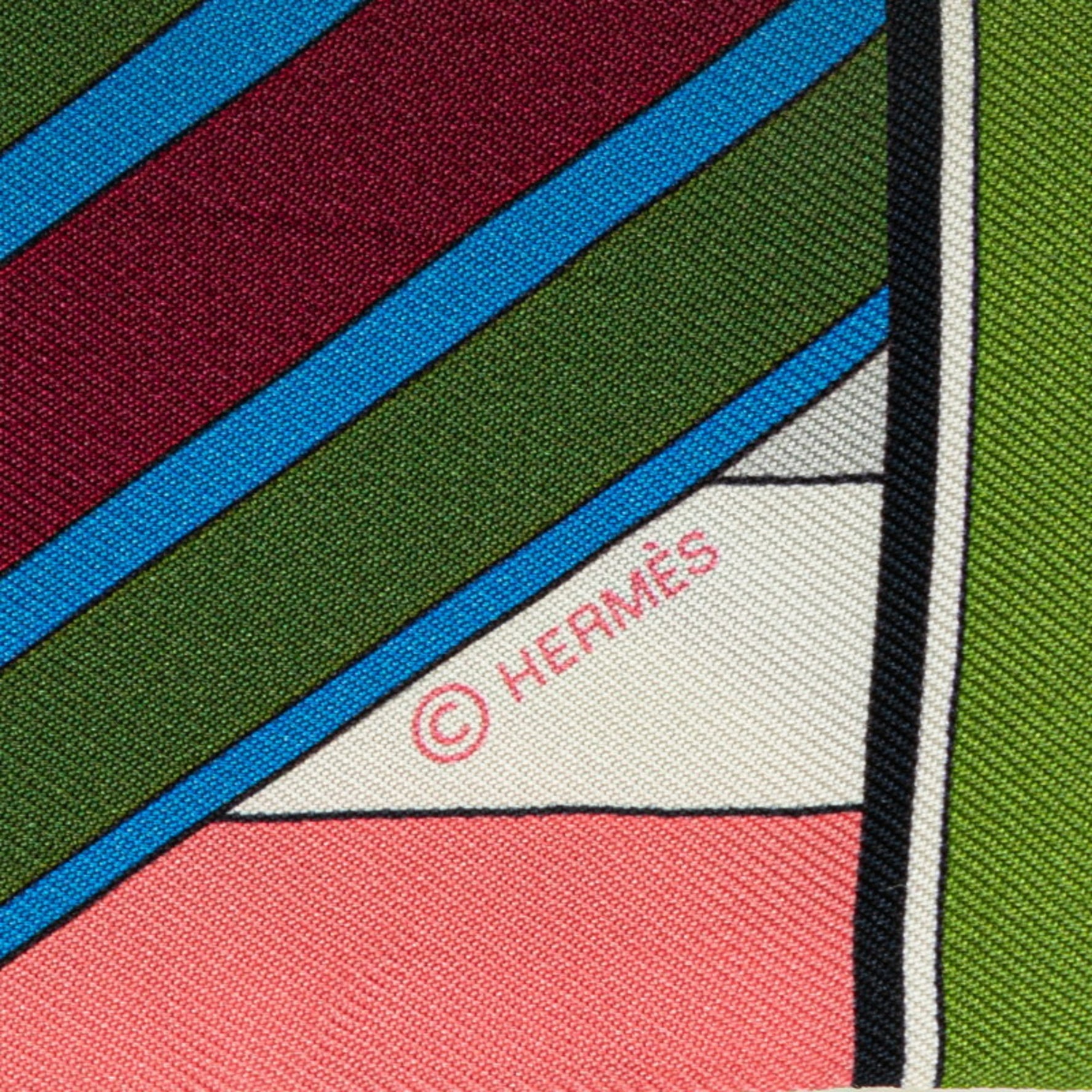 Hermes Twilly SANGLES EN ZIGZAG Zigzag Sangle Scarf, Multicolored Silk