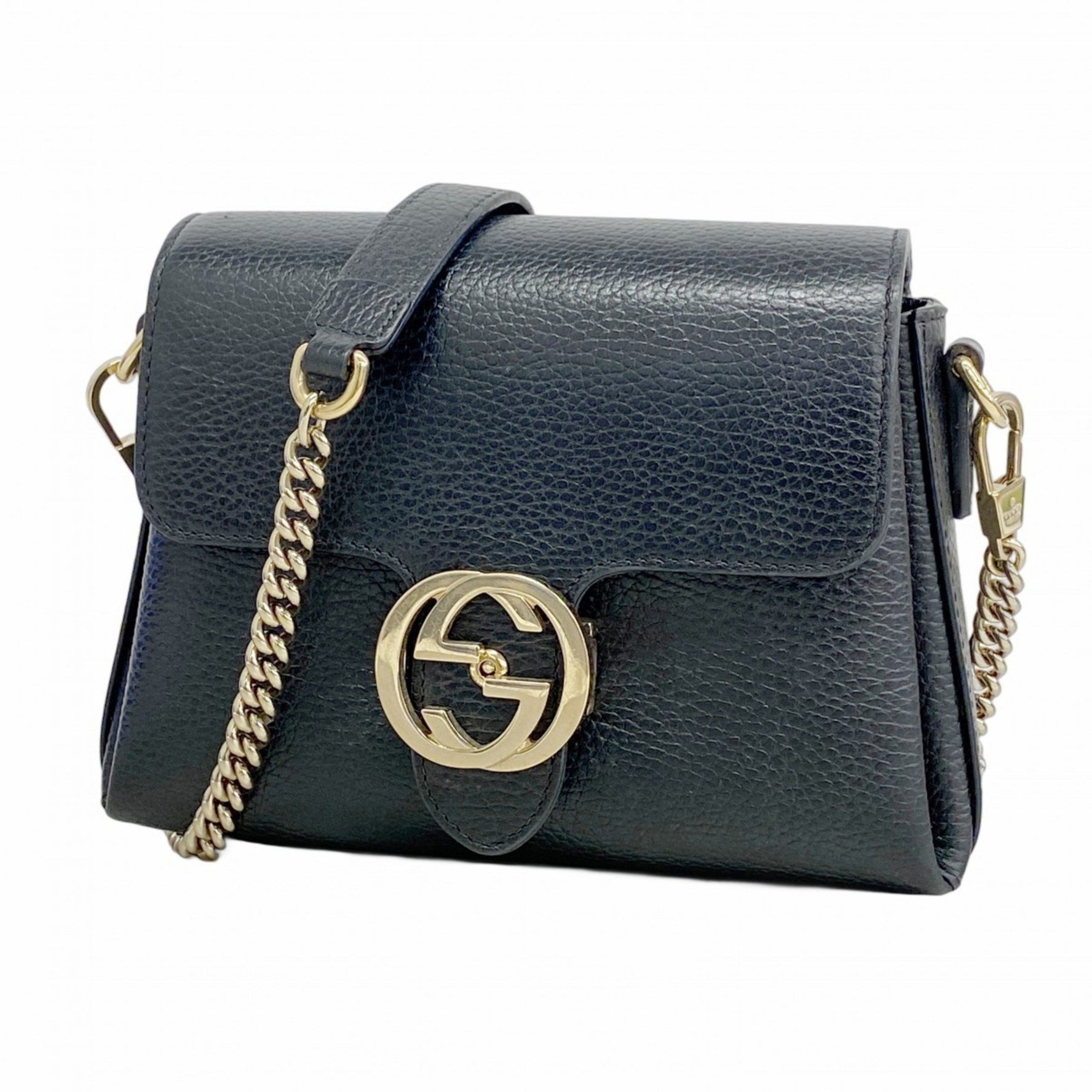 Gucci Interlocking G Shoulder Bag Leather Champagne