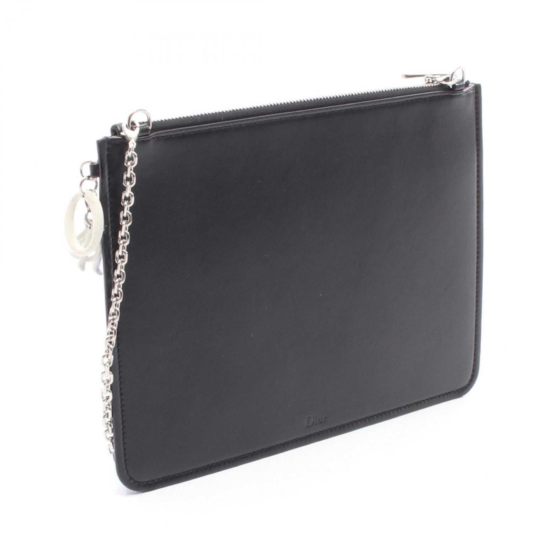 Christian Dior shoulder bag, leather and fabric, blue black