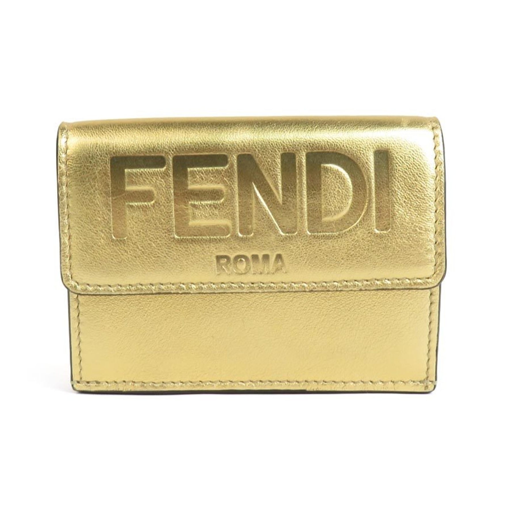 FENDI Tri-fold wallet Compact Leather