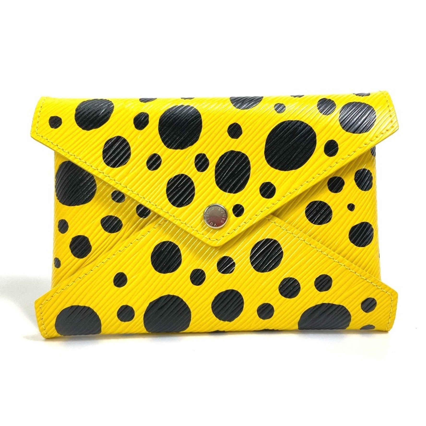 Louis Vuitton Yellow Leather Dot Only Yayoi Kusama LV x YK Pochette Kirigami Pouch Black