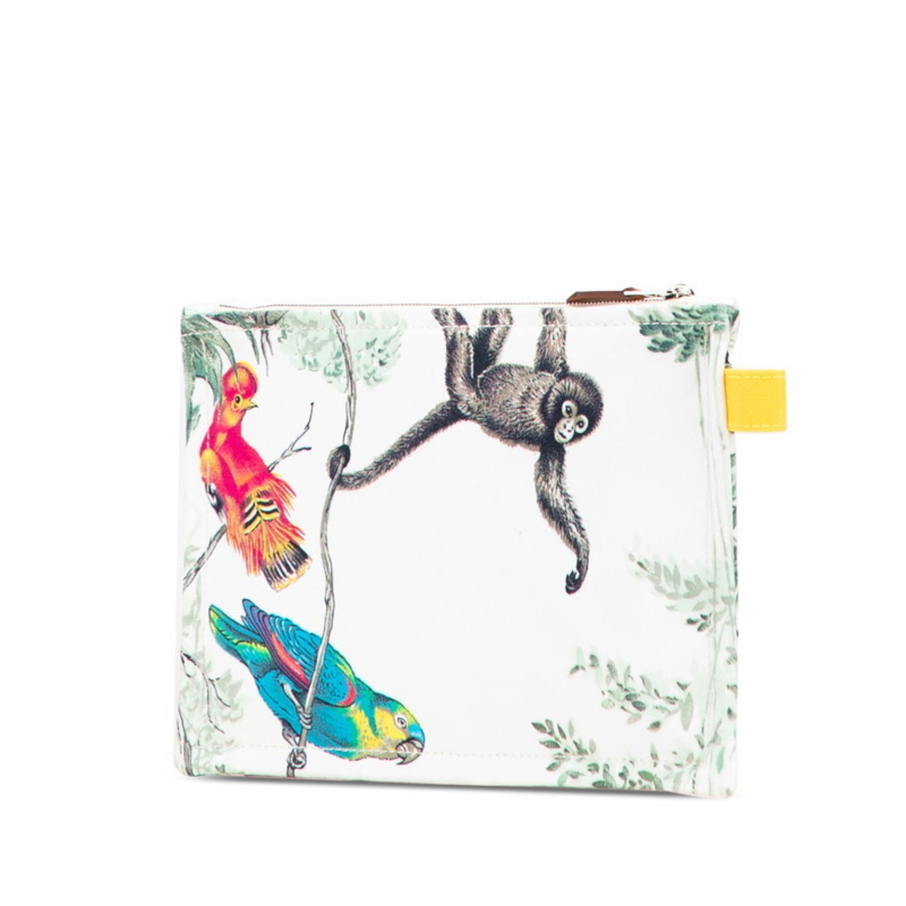 Hermes Hermès Truss Flat EQUATEUR Equatorial Pouch in White, Green, and Multicolor Canvas