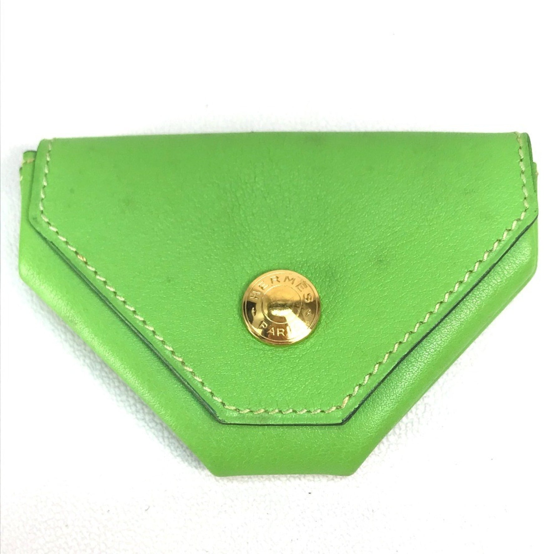 HERMES Le Vinquatre coin purse wallet, Swift leather, apple green, light green