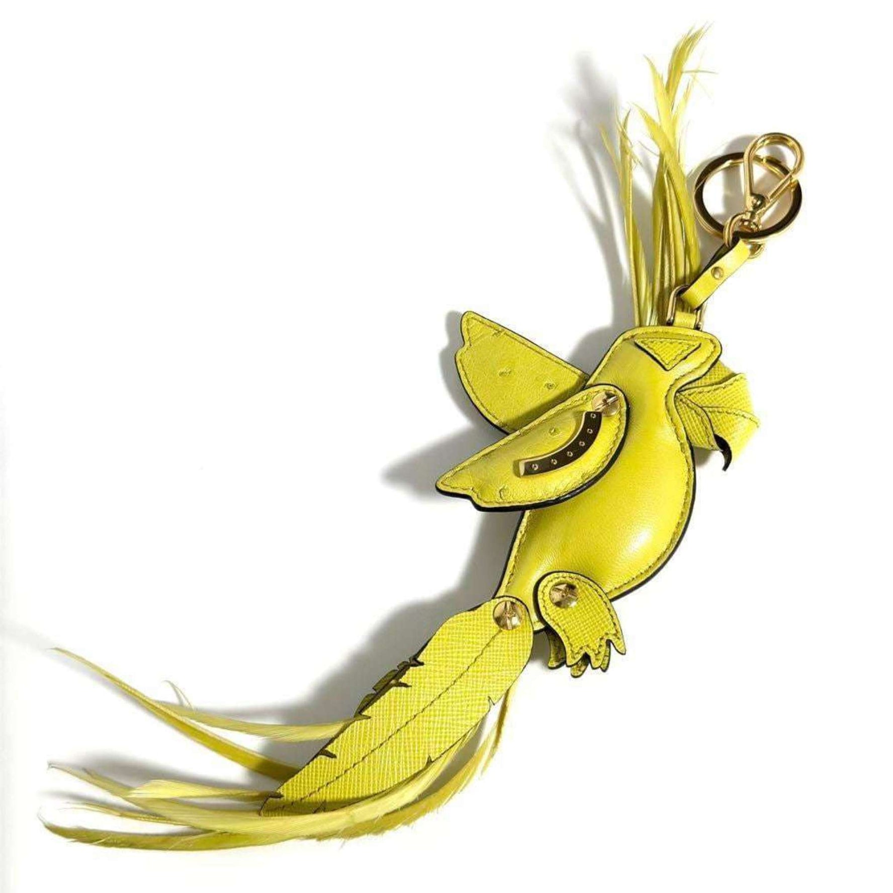 PRADA Men's Key Ring Holder Bag Charm Leather