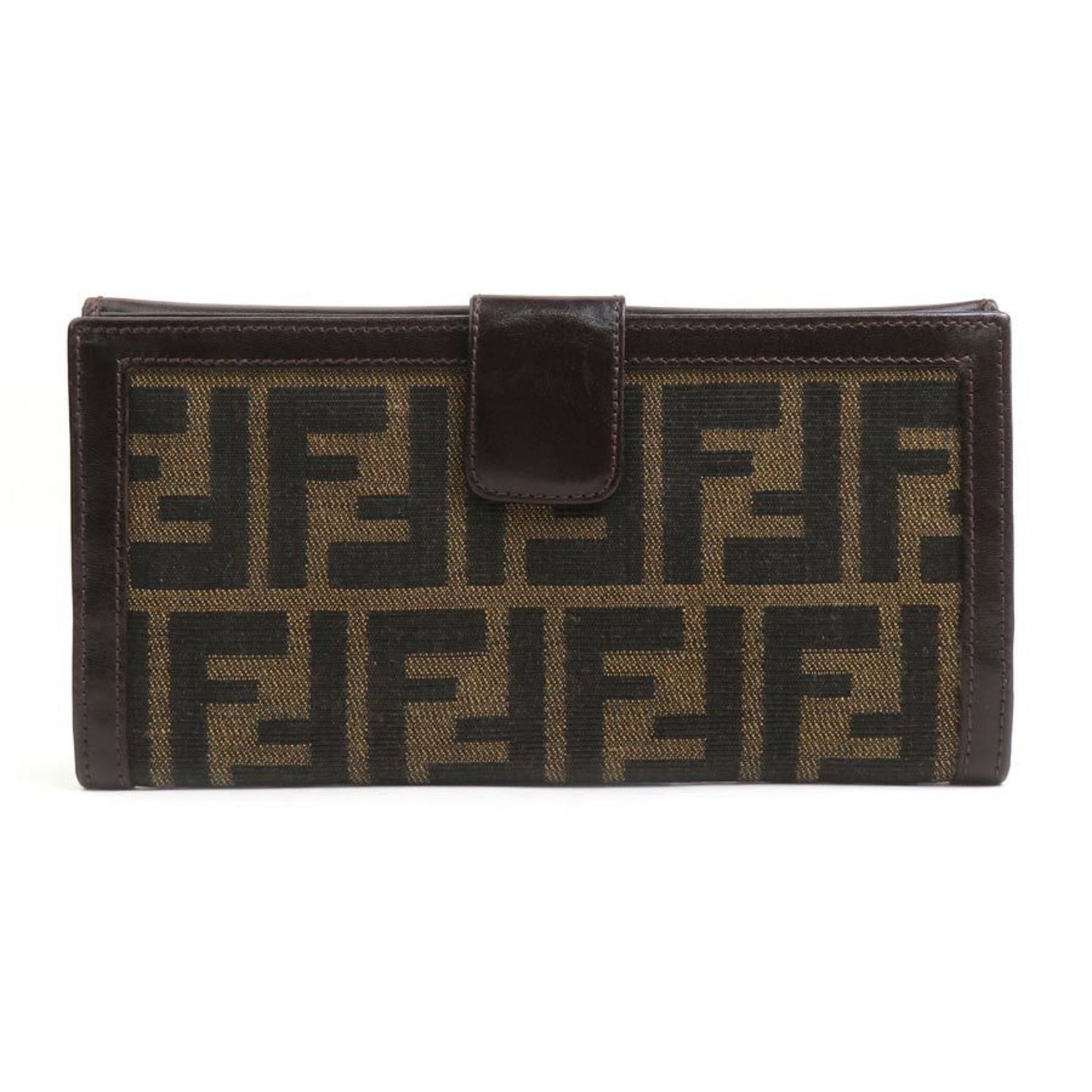 FENDI Bi-fold Wallet Zucca Canvas Leather Men's