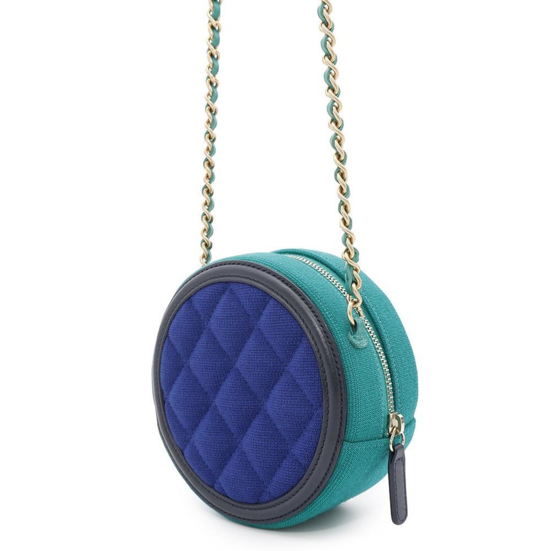 Chanel Chain Shoulder Bag Coco Mark CC Filigree Round Cotton