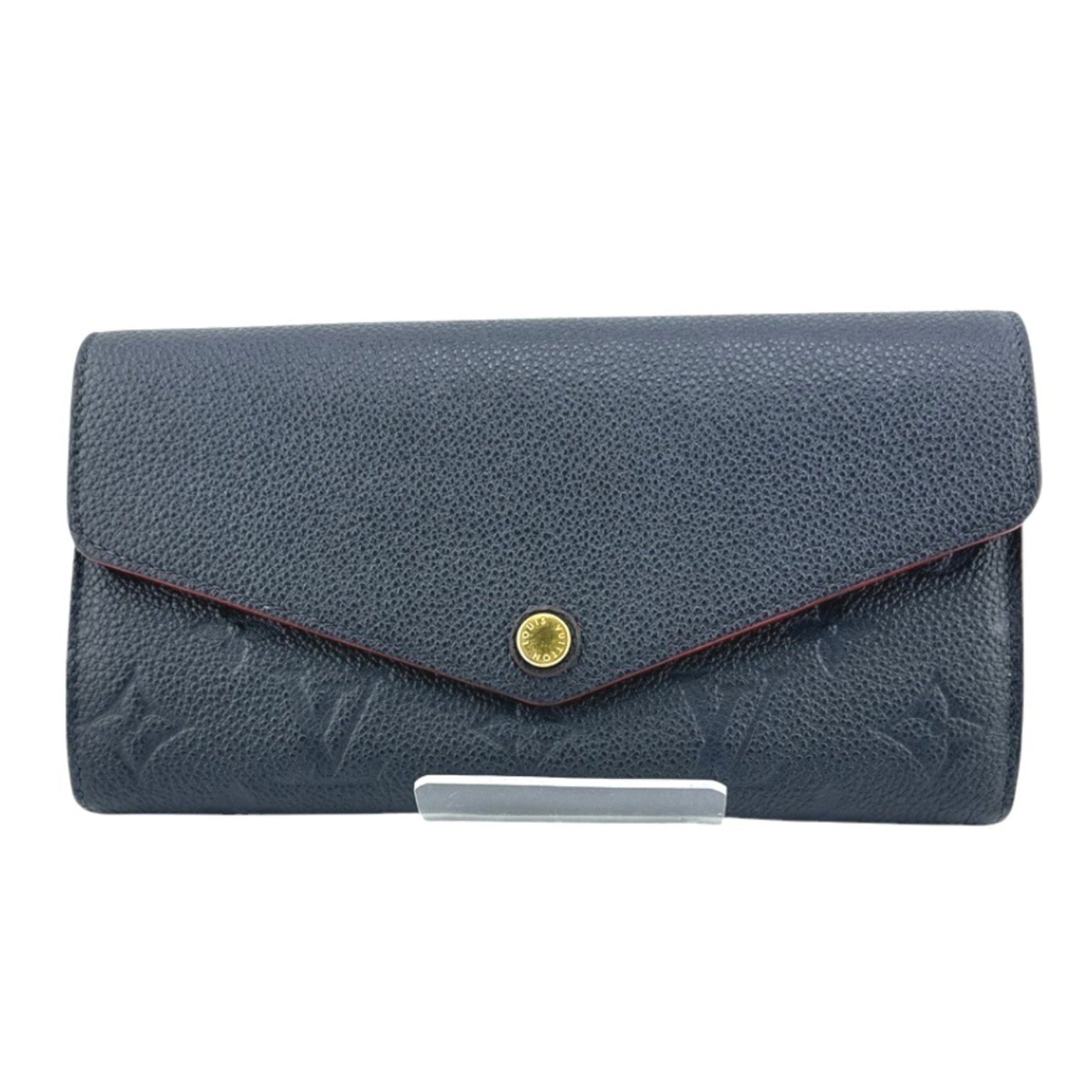 Louis Vuitton Long Wallet Portefeuille Sarah Empreinte Card and Coin Pocket Monogram Marine Rouge LV