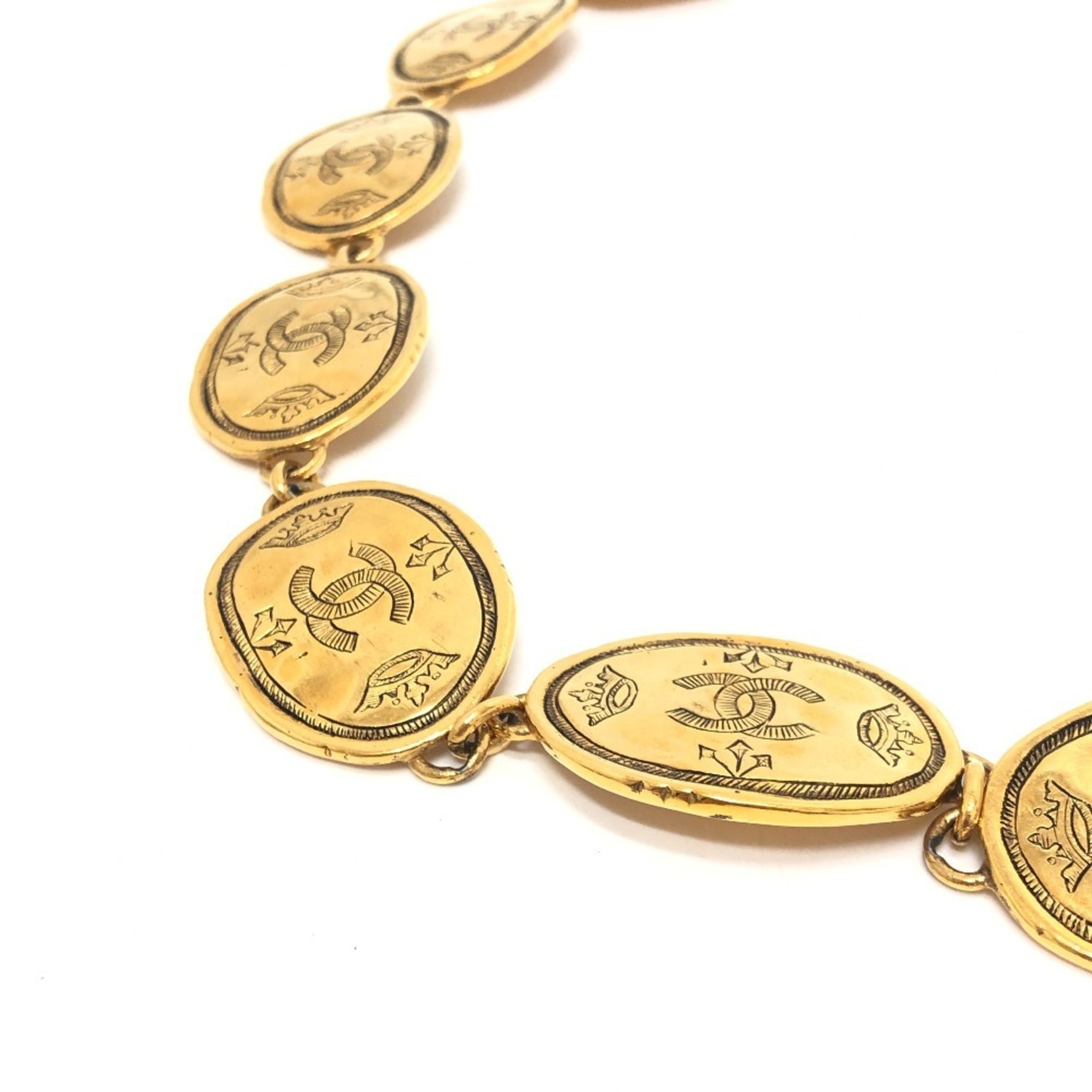 CHANEL 2.6 Coco Mark Medal Chain Belt Metal Ladies