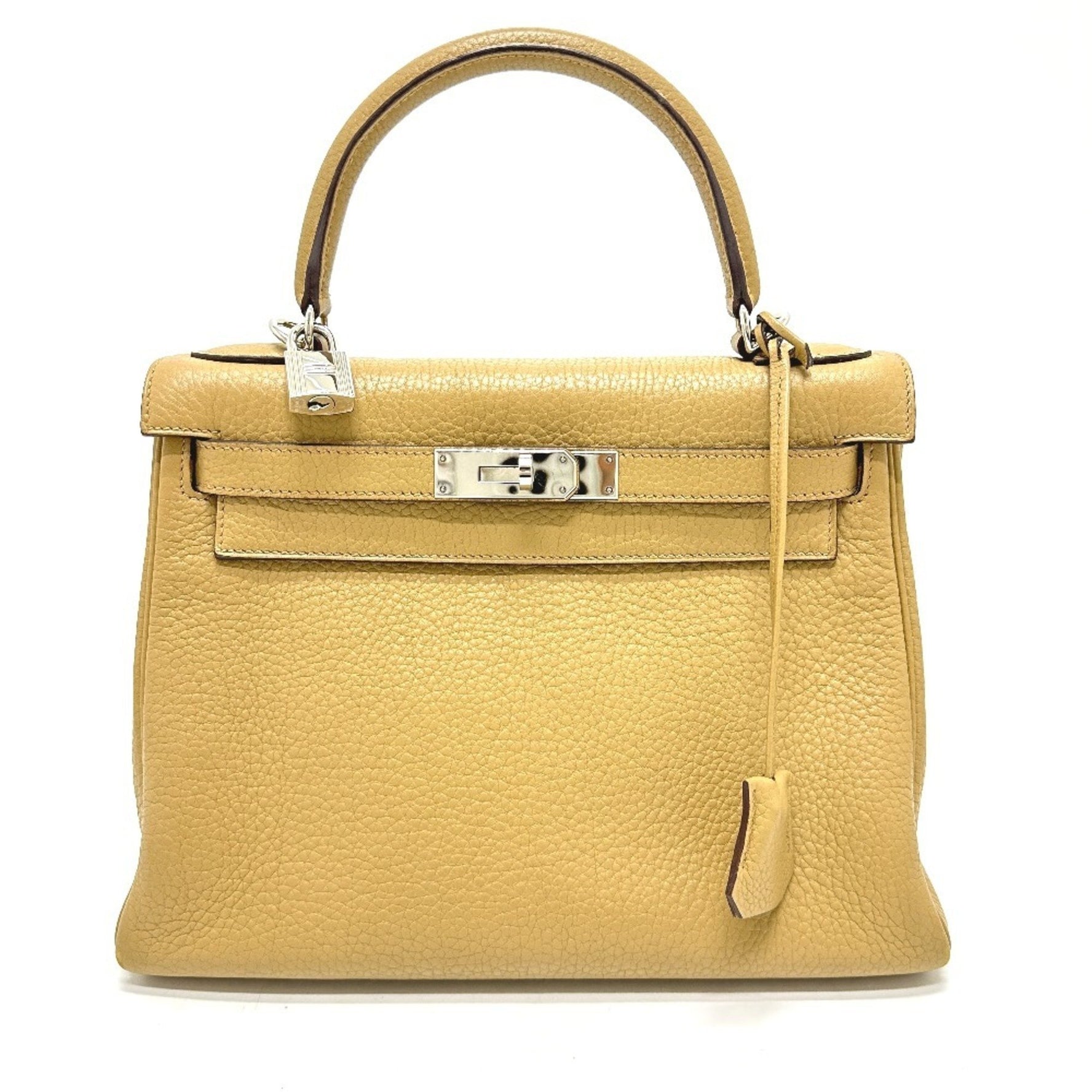 HERMES Kelly 28 Bag Shoulder Handbag Togo Light