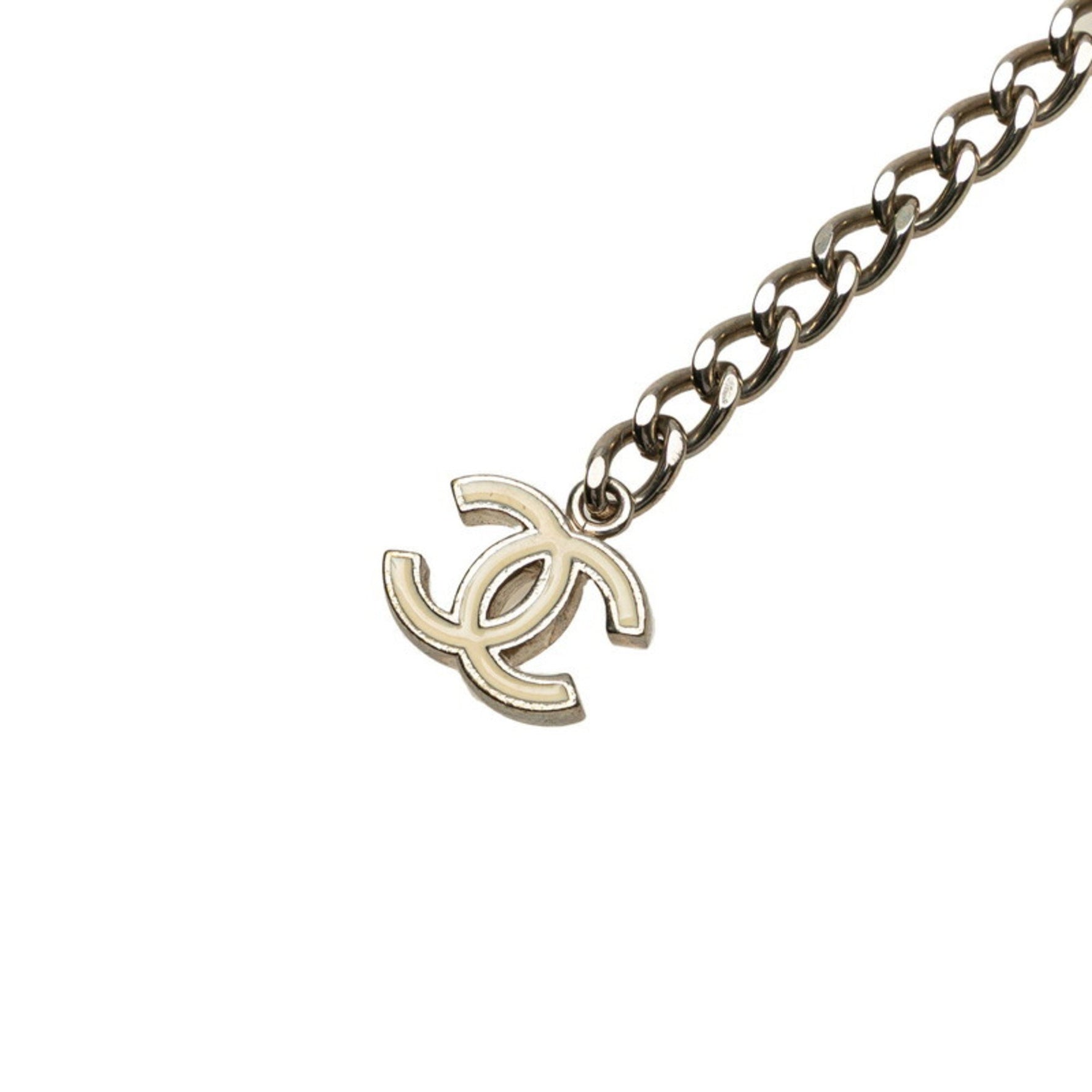 Chanel Coco Mark Chain Belt in Silver and White Metal