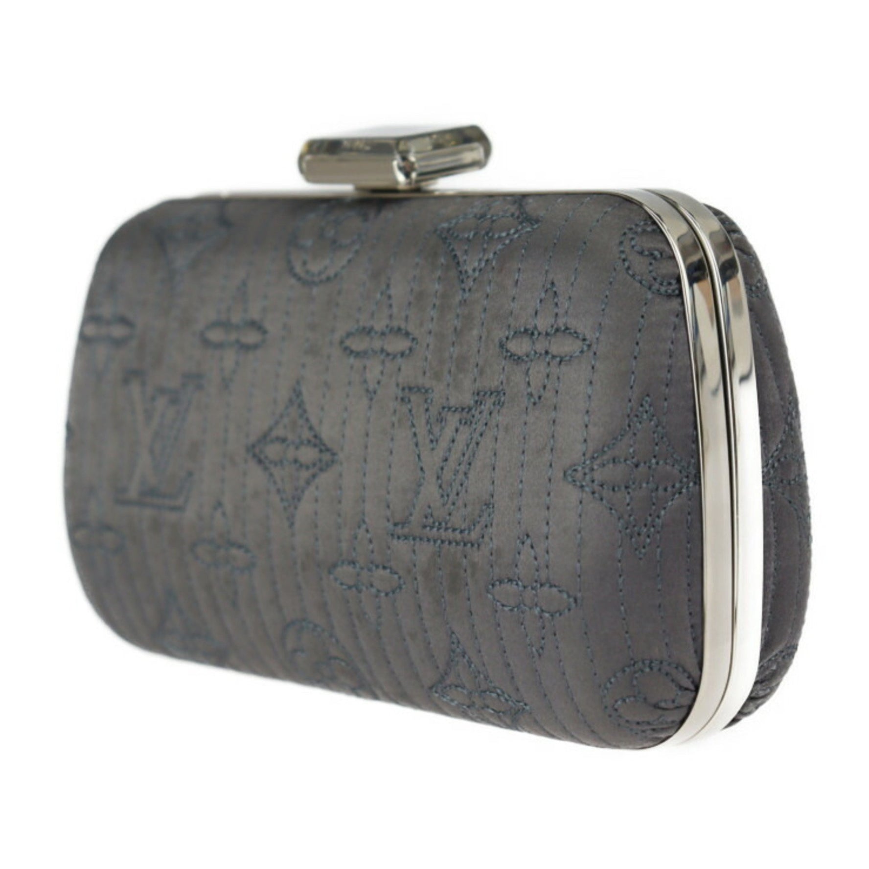 Louis Vuitton Minaudière Clutch Bag Monogram Motard Series Silver Metal Fittings Chain Shoulder Clasp