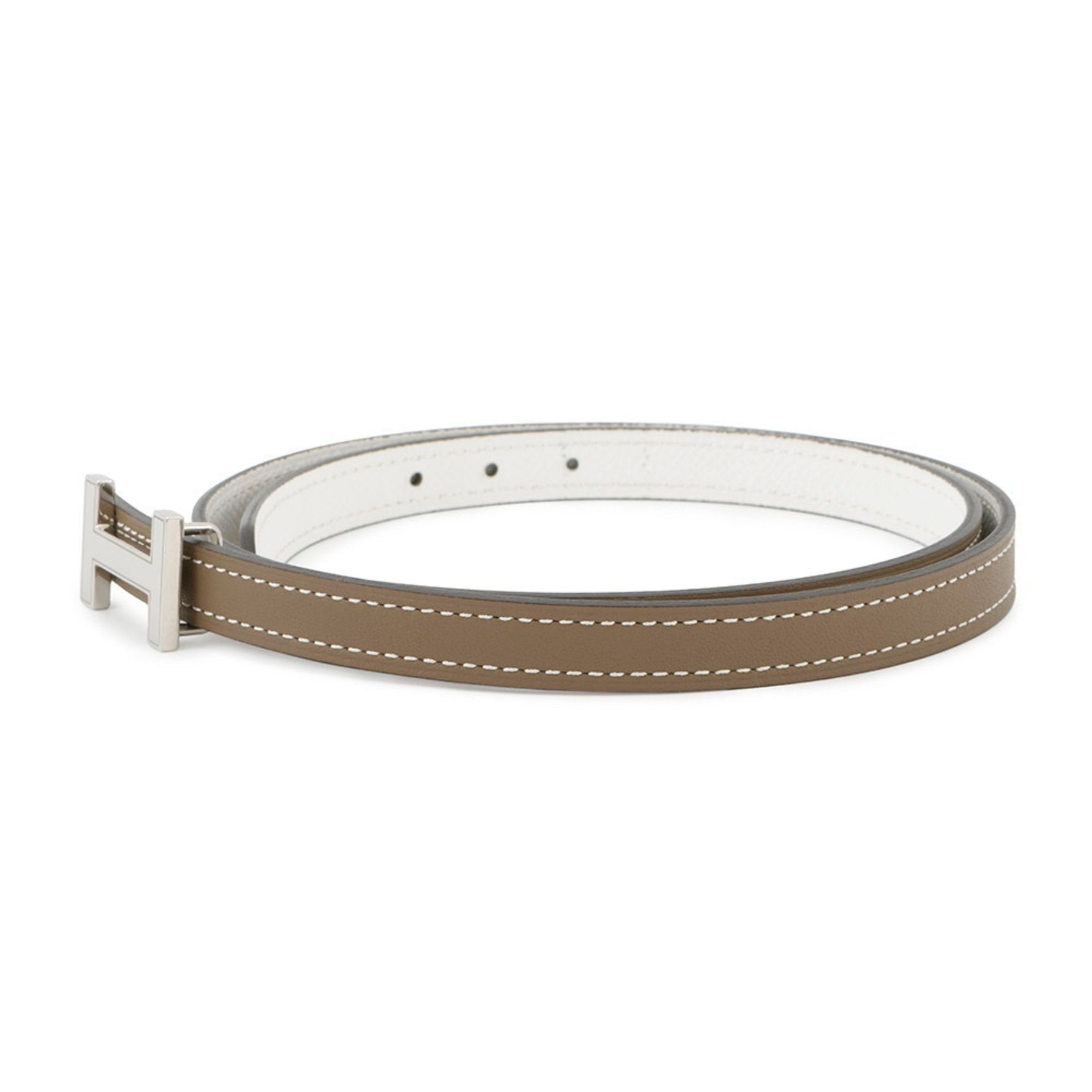Hermes Belt H Reversible Etoupe White Swift Epson W Stamp Size 70