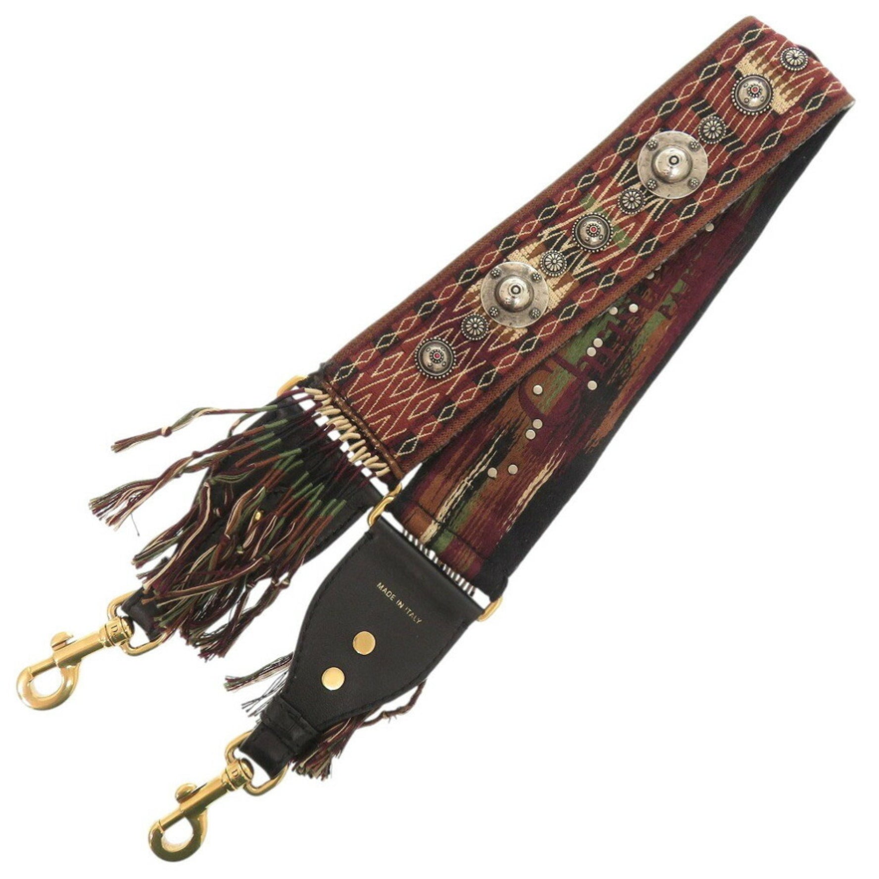 Christian Dior Medallion Shoulder Strap, Canvas/Leather, Red, 0490