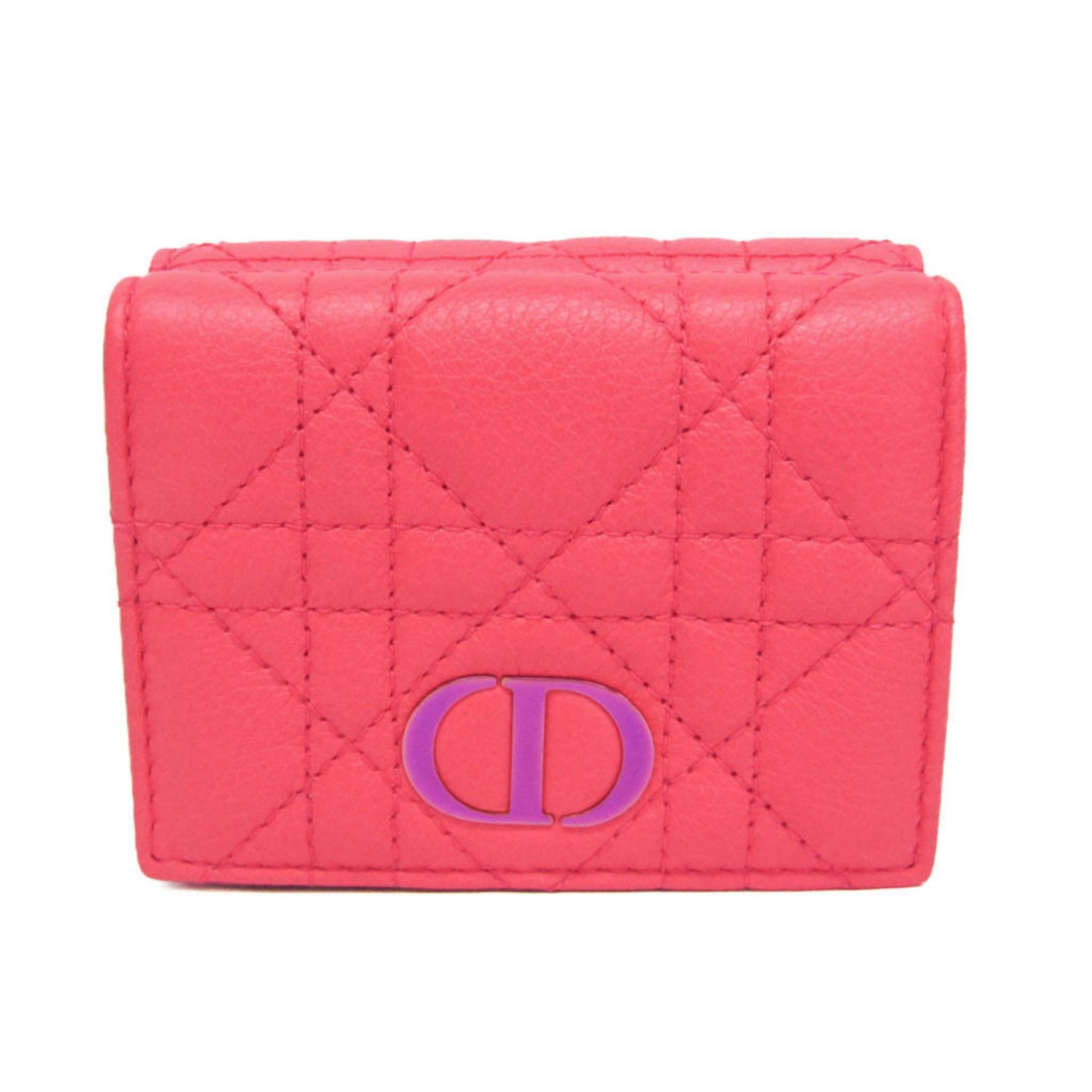 Christian Dior Cannage/Lady Dior CARO Medium Wallet Leather Wallet (tri-fold)
