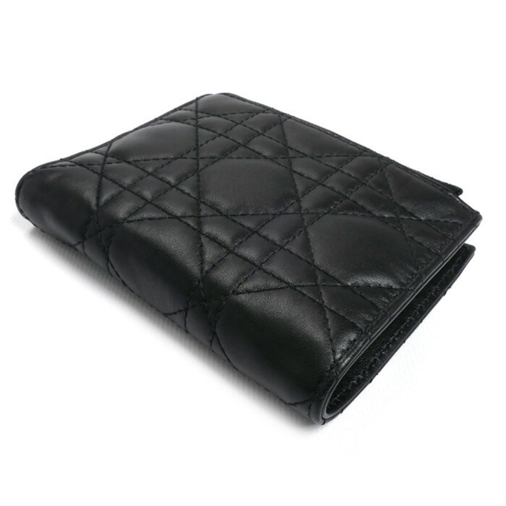 Christian Dior Jolie Dahlia Compact Wallet Bi-fold Cannage