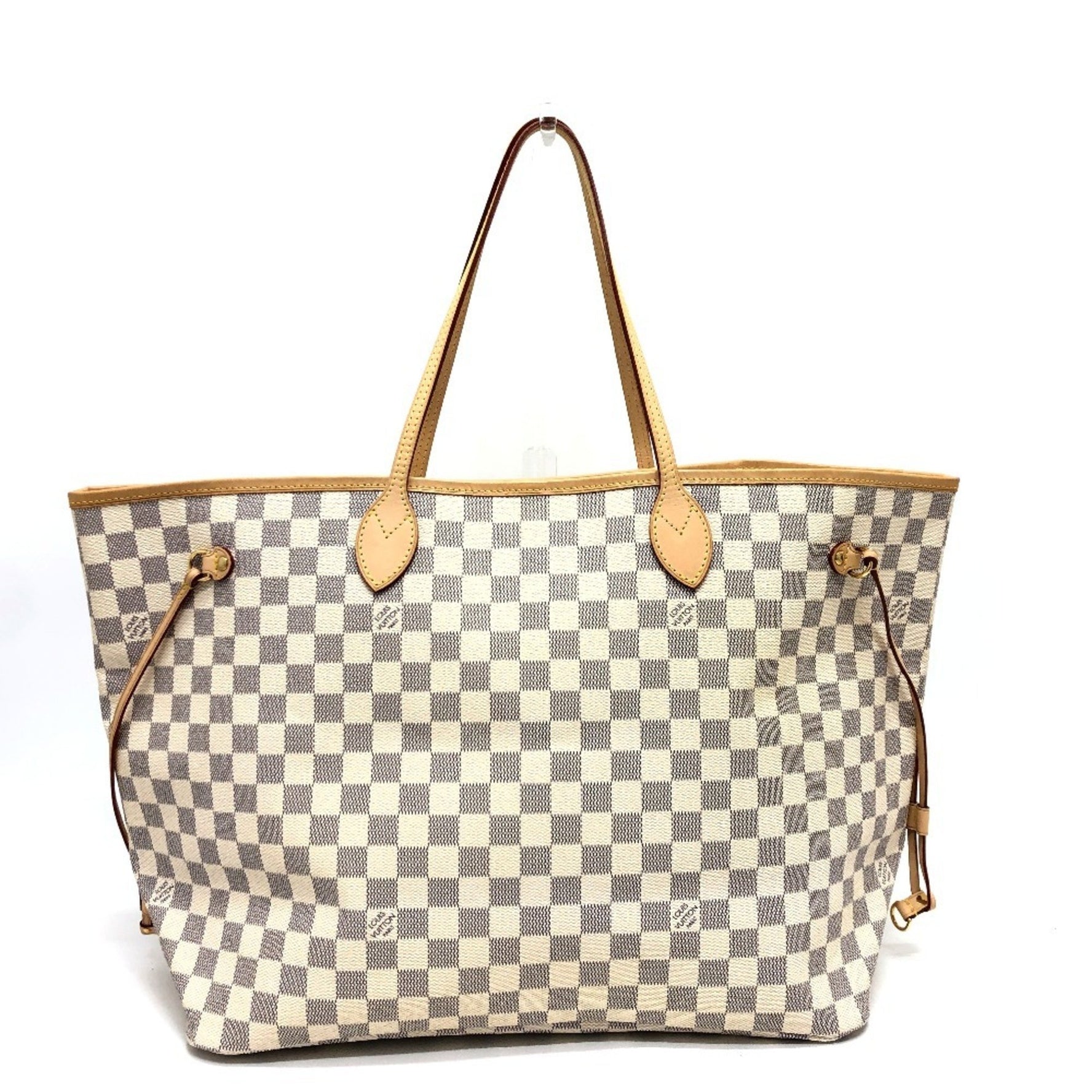 Louis Vuitton Neverfull GM Tote Bag Handbag Damier Azur Canvas White