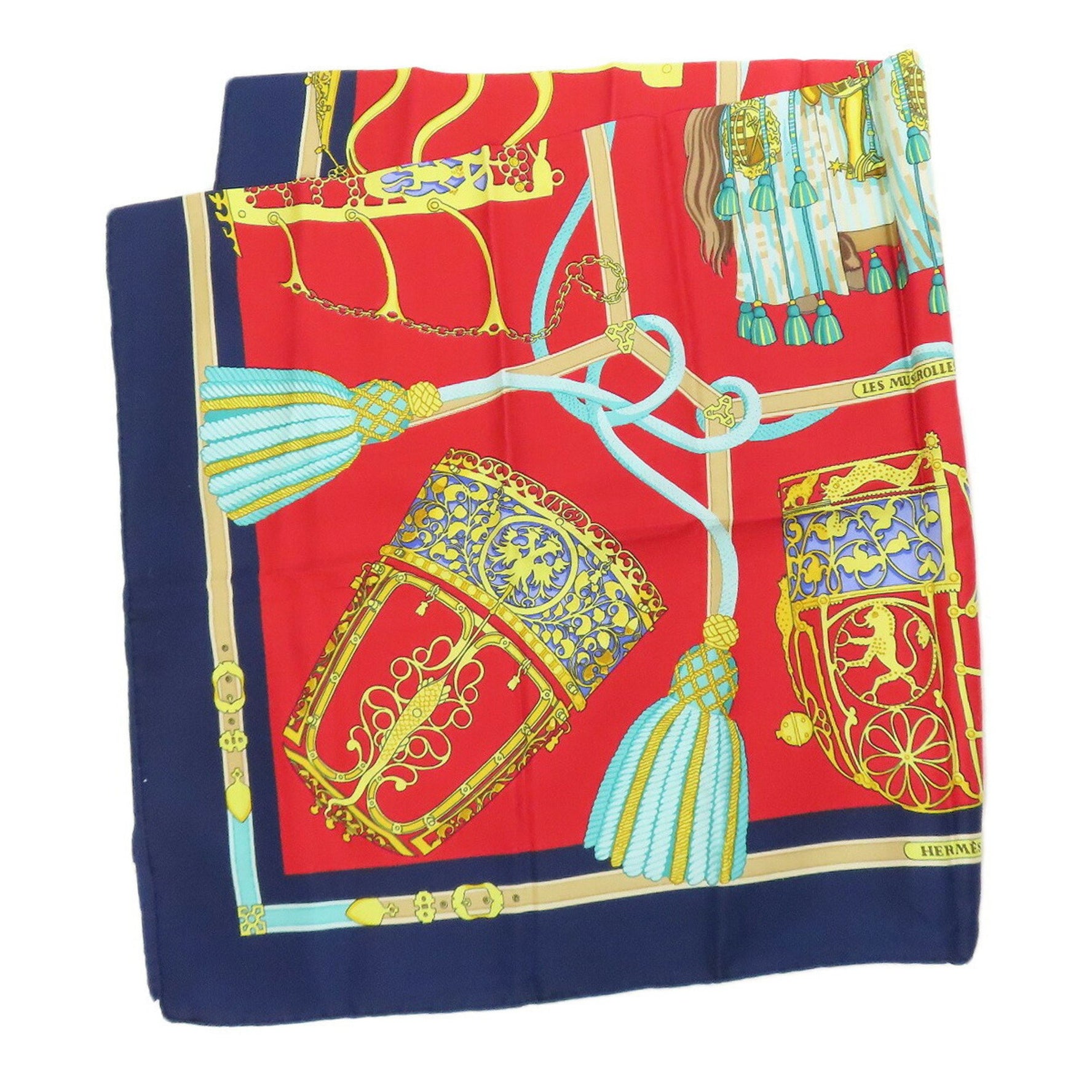 Hermès Carré 90 LES MUSEROLLES Noseband Scarf Muffler Cashmere HERMES