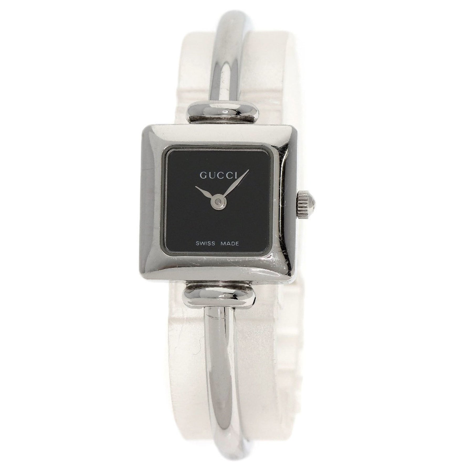 Gucci Square Face Watch Stainless Steel SS Ladies