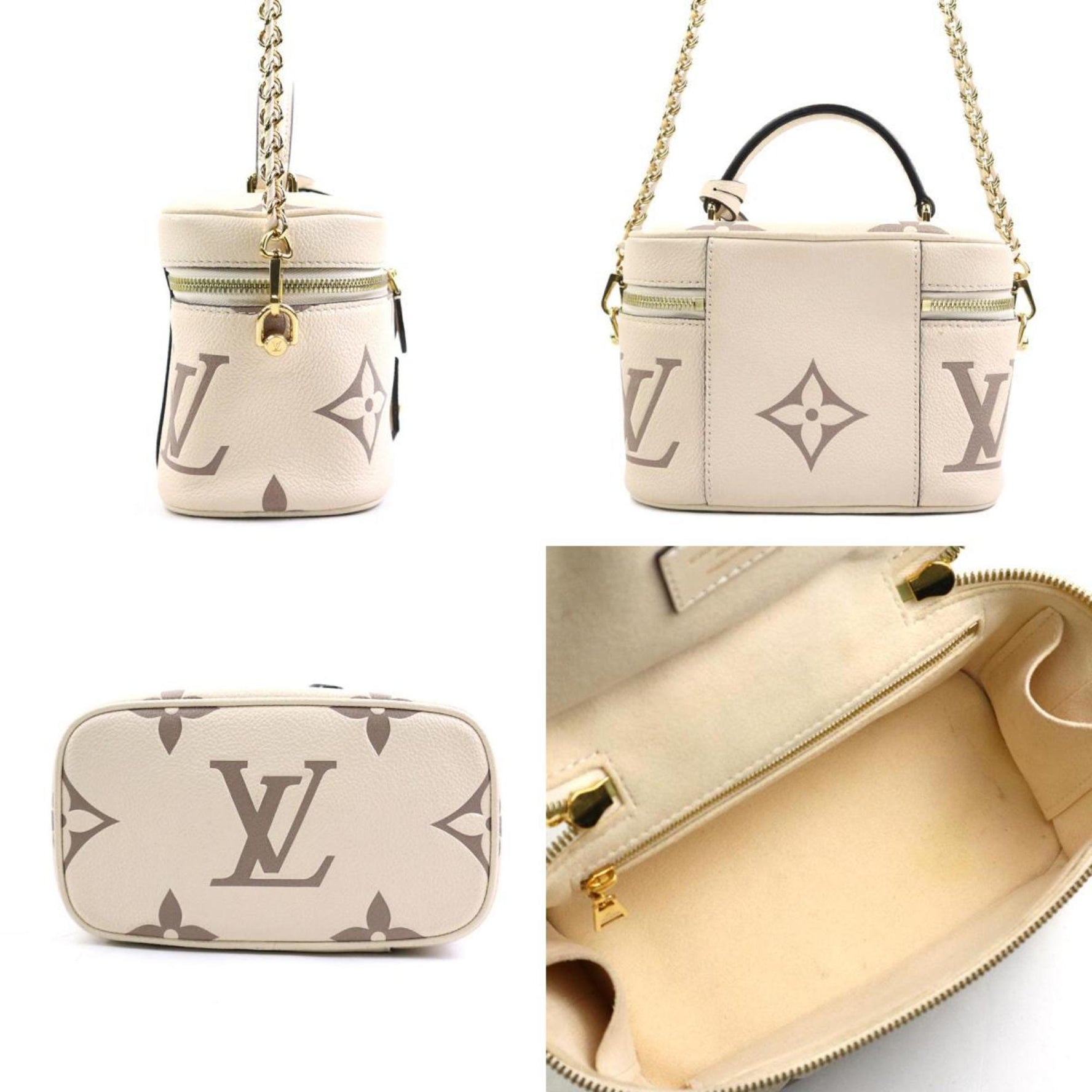Louis Vuitton Shoulder Bag Bicolor Monogram Empreinte Vanity PM Crème Bois de Rose