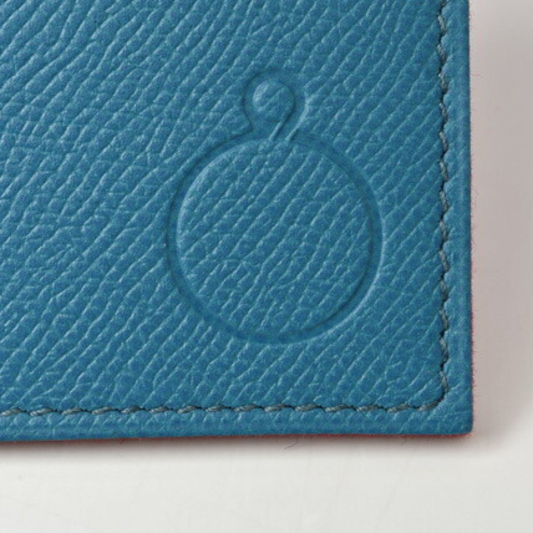 Hermes Flat Pouch / Pass Case Petit Ash Vaux Epson Blue Red