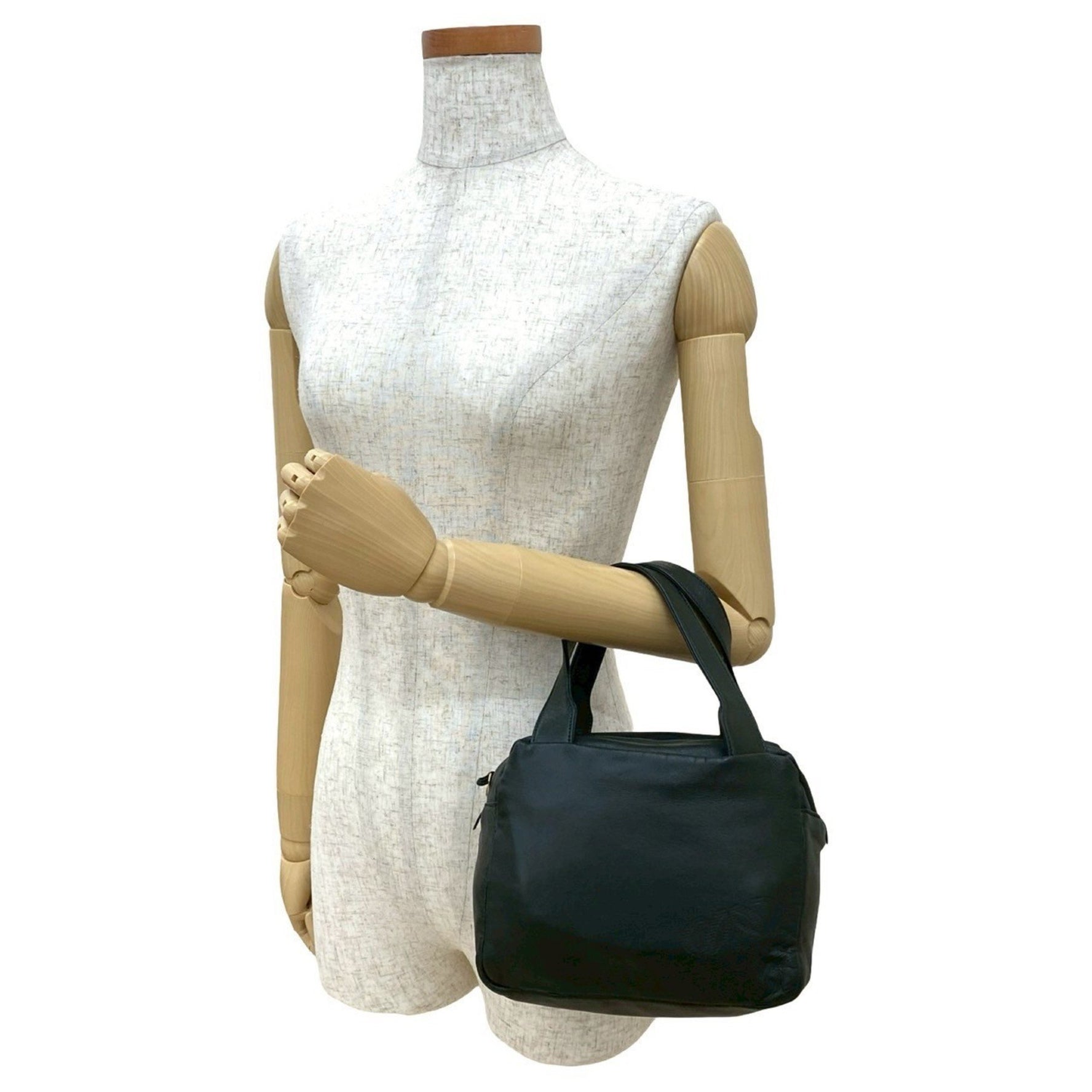 LOEWE Anagram Logo Nappa Leather Handbag/Mini Boston Bag in Dark