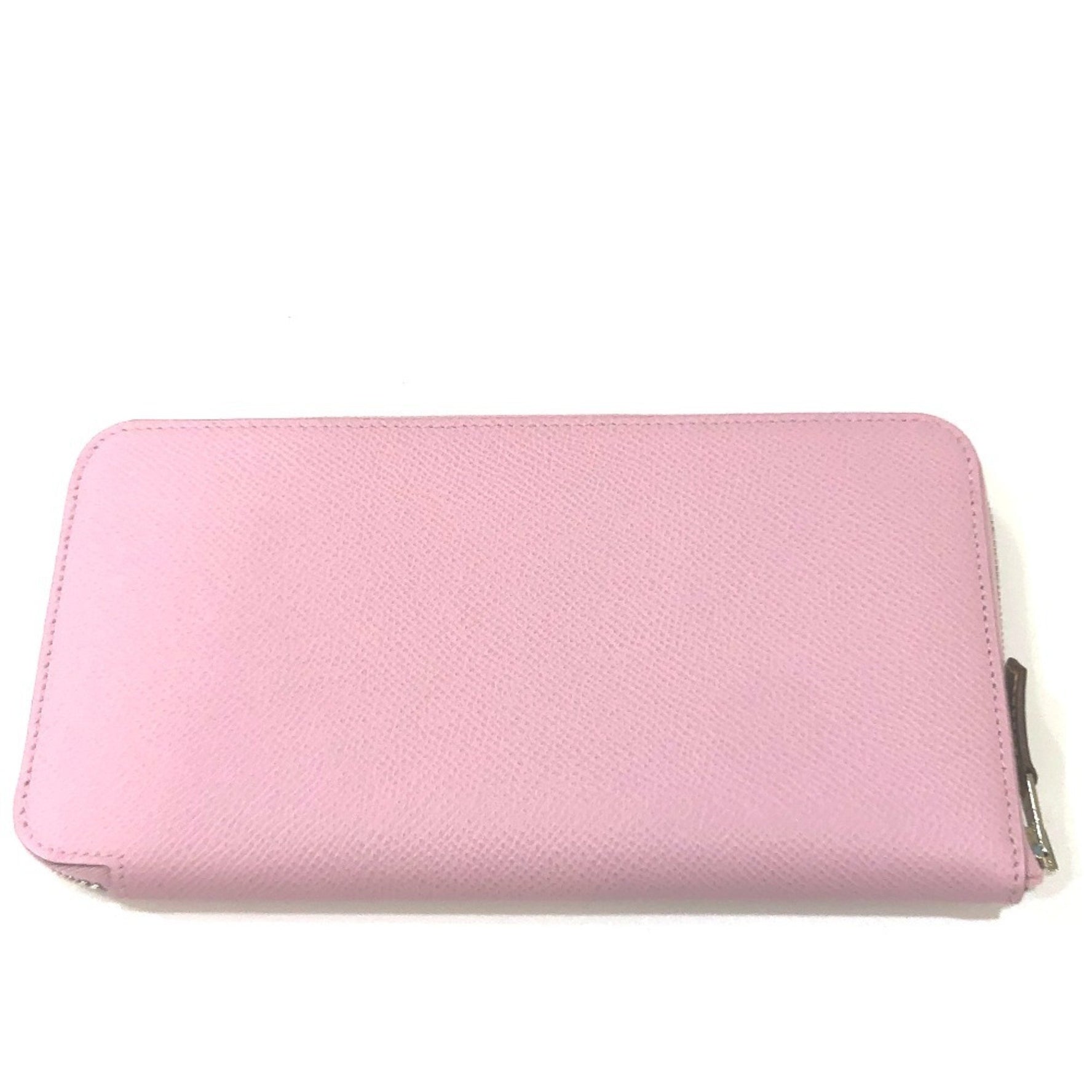 HERMES Azap Long Silk-in All-Over Print Wallet with Zip-Around Design, Epsom Leather, Mauve Sylvestre