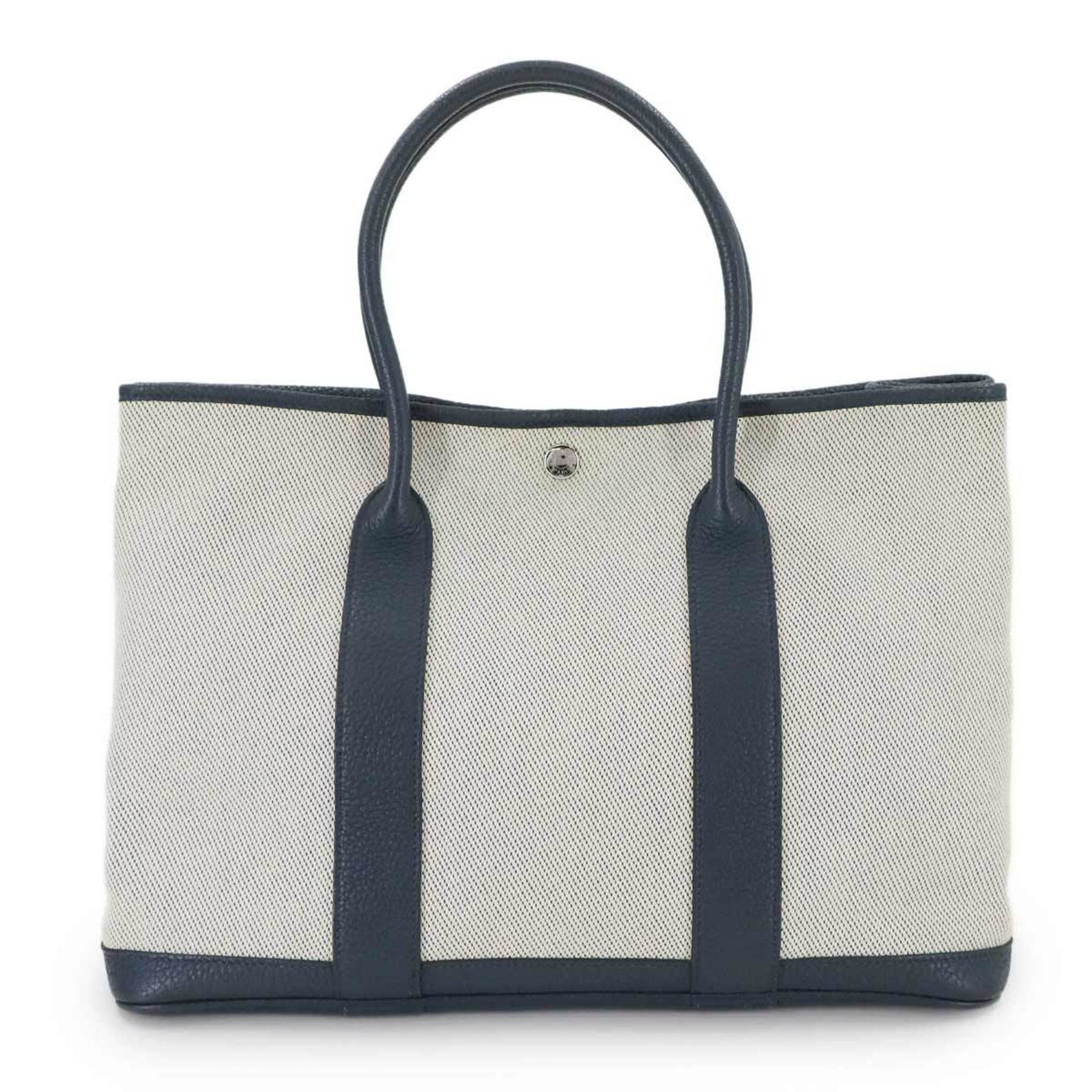 Hermes Hermès Garden 36 PM Twill Ash Vache Country Bleu de Plus T Stamp Party Verso