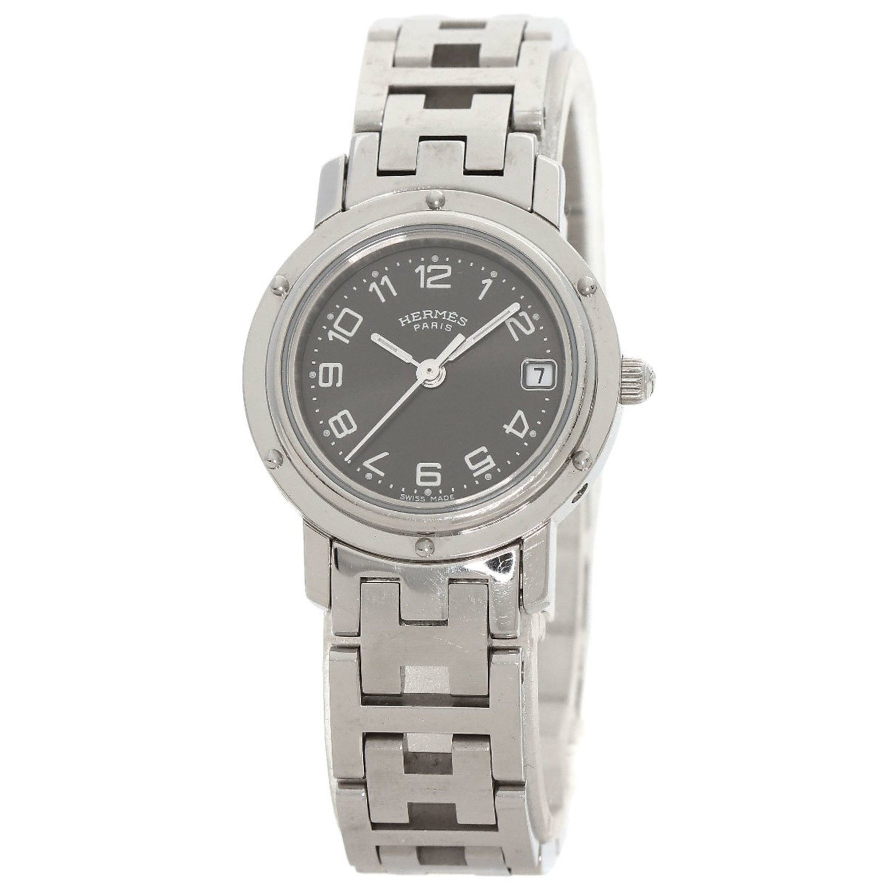 Hermes Clipper Watch Stainless Steel SS Ladies