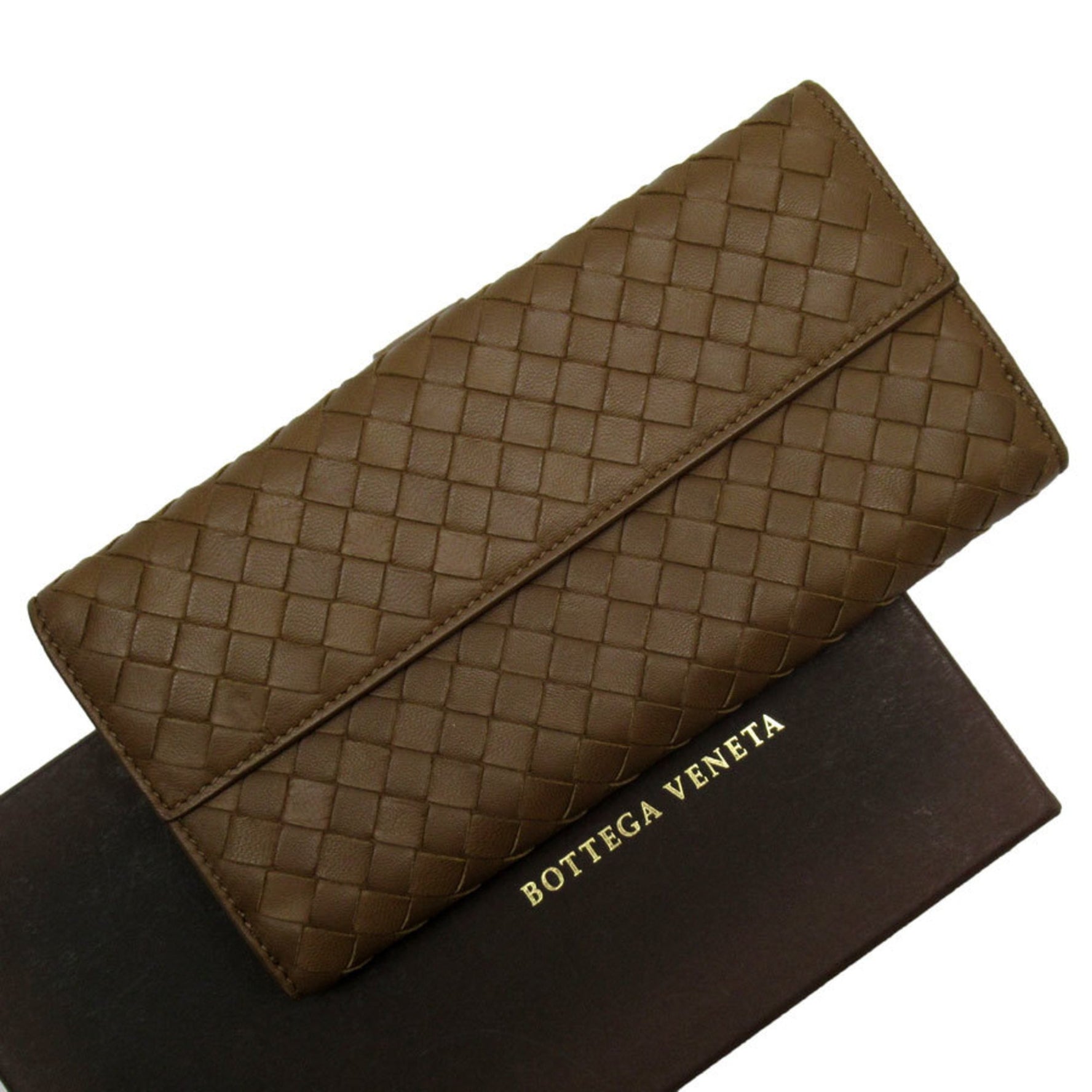 Bottega Veneta Bi-fold Long Wallet Intrecciato Leather Men's
