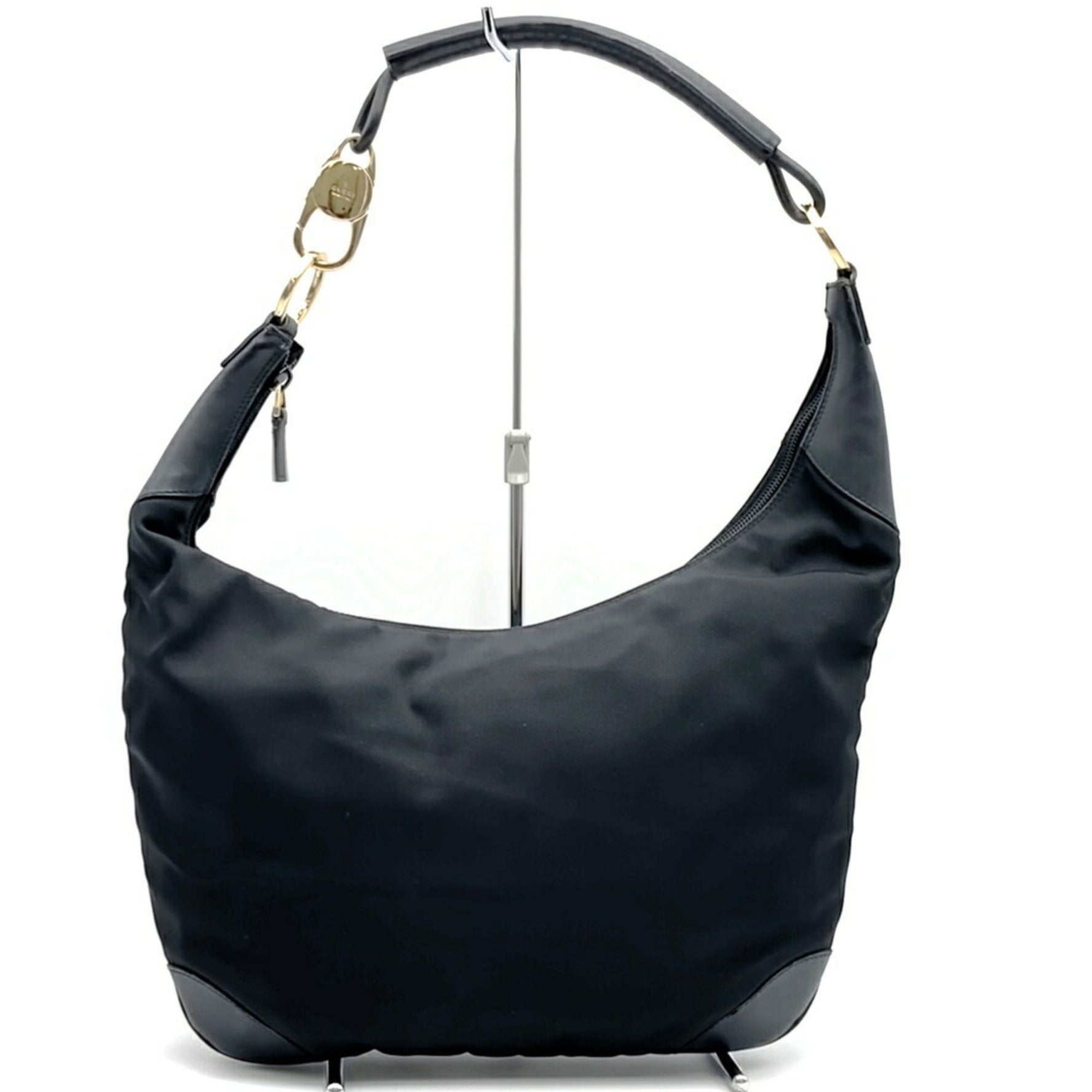 GUCCI 001 4157 Shoulder Bag Canvas Leather Men's