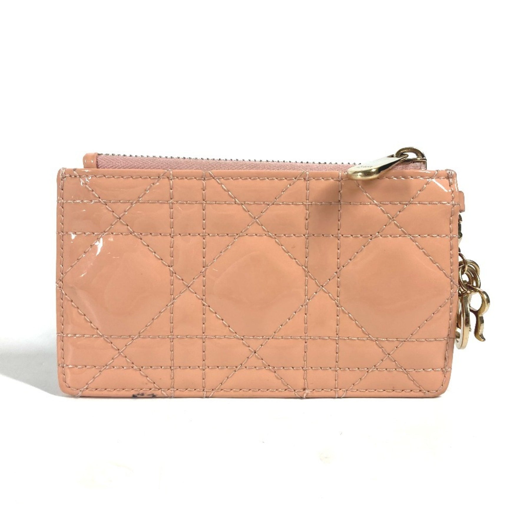 Christian Dior Dior Lady Cannage Wallet Coin Purse Wallet/Coin Case Enamel