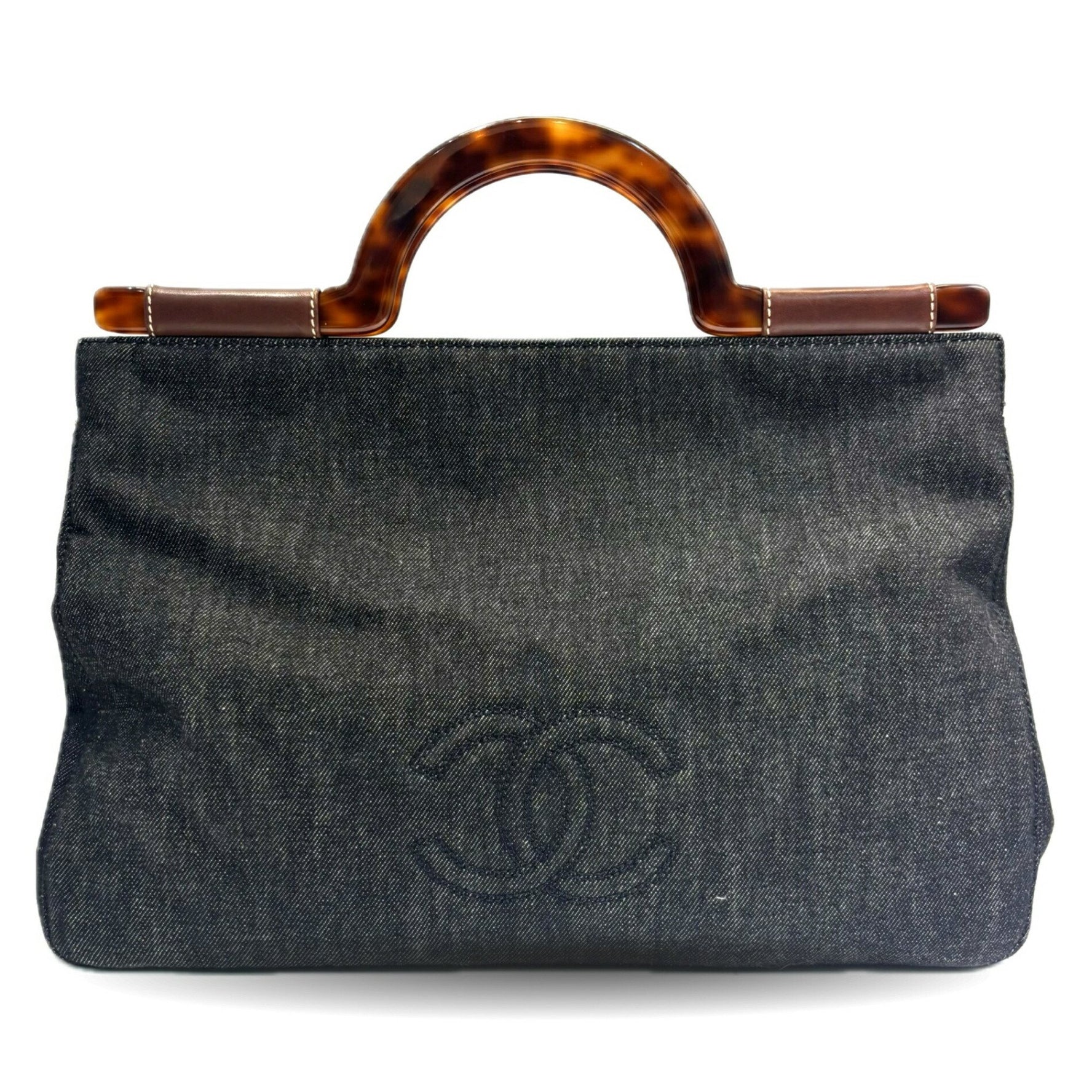 Chanel Coco Mark Handbag Tortoiseshell Denim Indigo No. 5