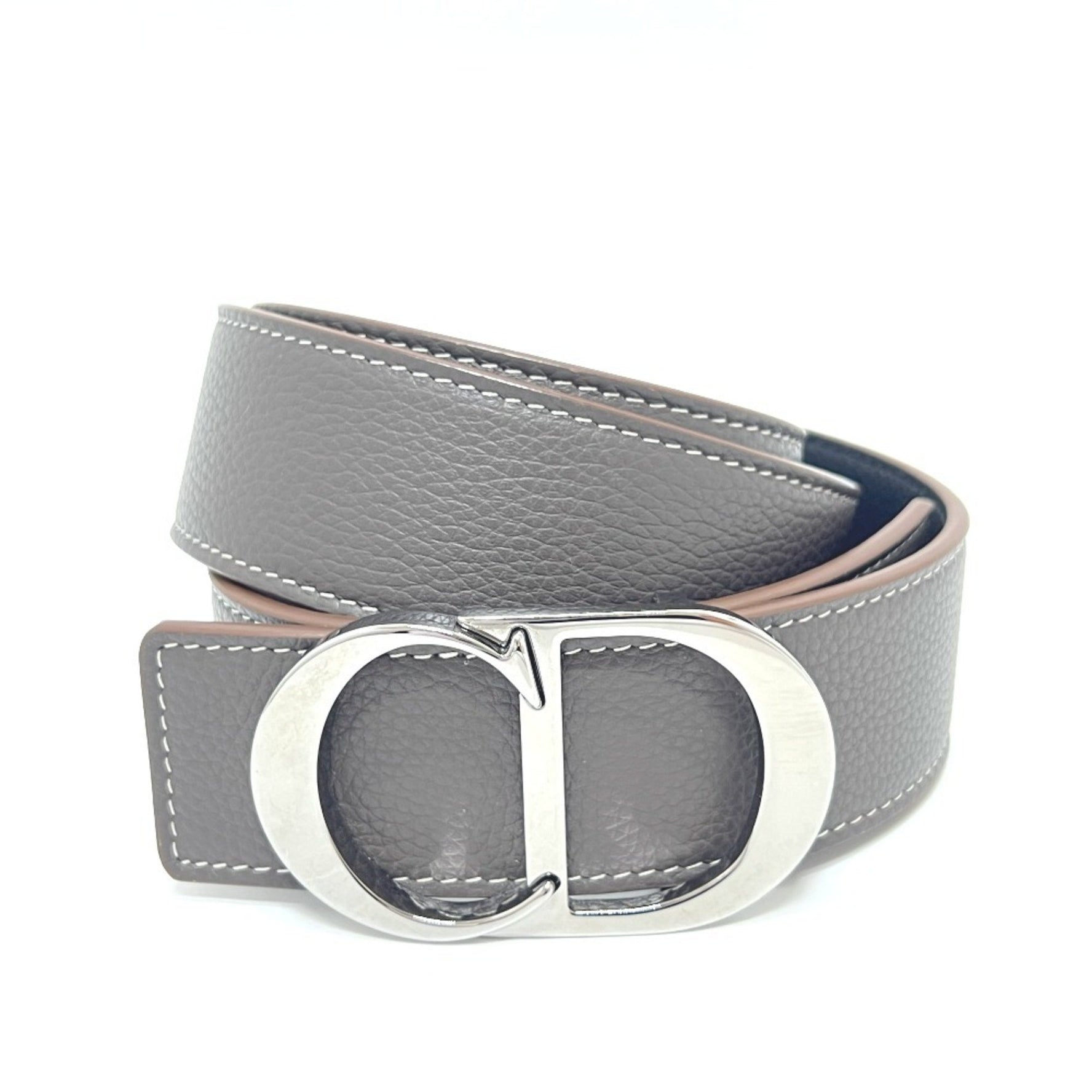 Christian Dior Dior CD logo buckle belt, accessory, small item, leather, brown