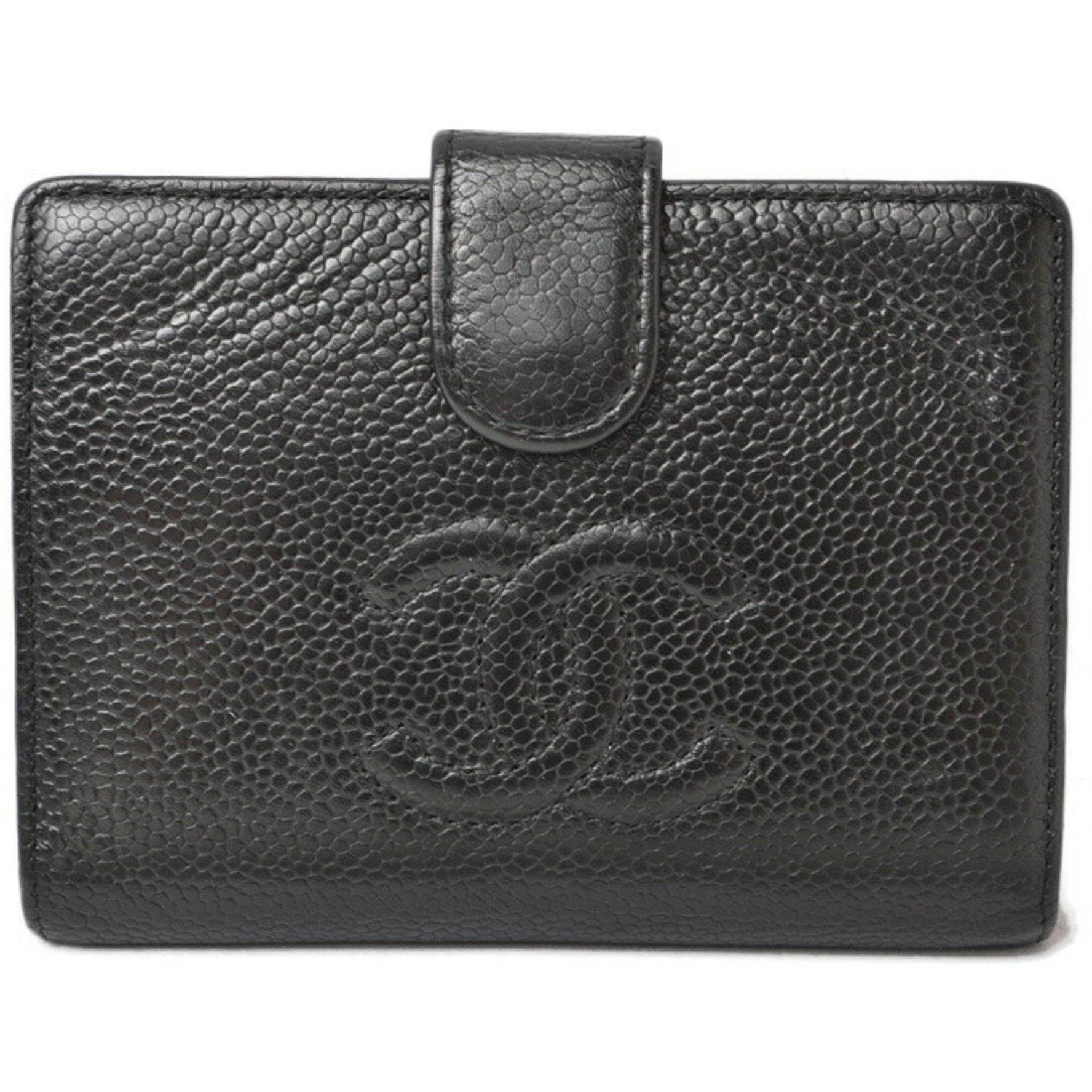 Chanel Wallet Style Bi-Fold Caviar Skin Coco Mark