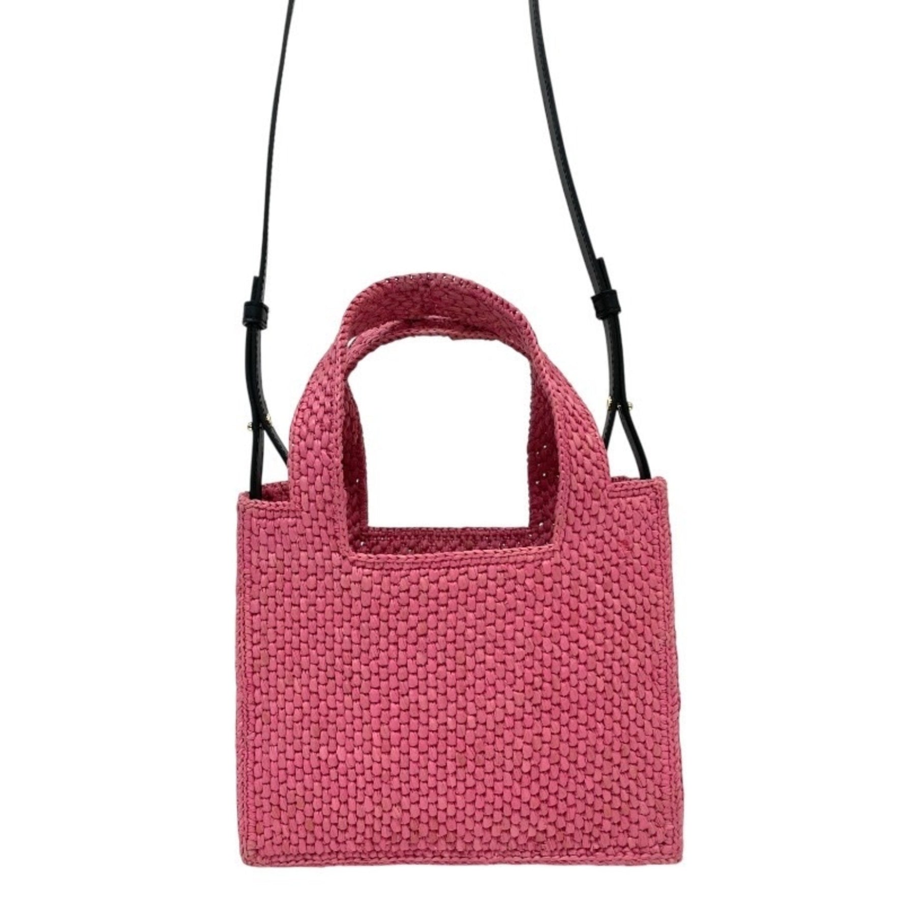 LOEWE Font Mini Tote a raffia shoulder bag and handbag.