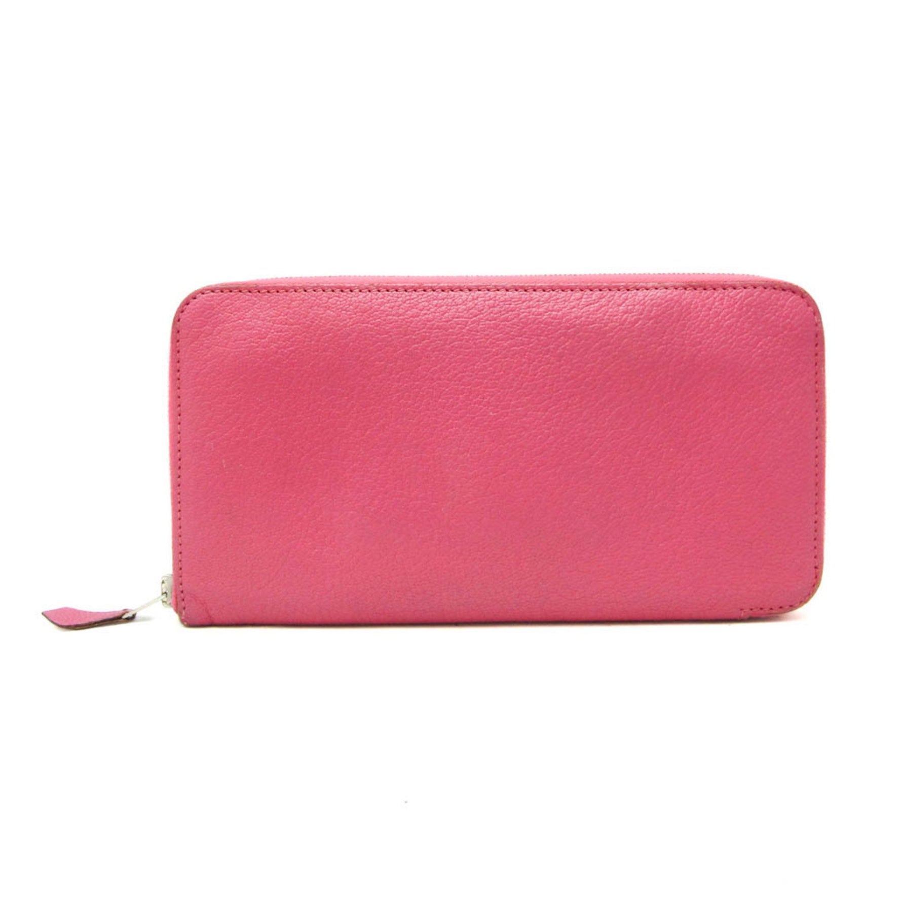 Hermes Azap Long Chevre Chevre Leather Long Wallet (bi-fold) Pink,Rose Shocking