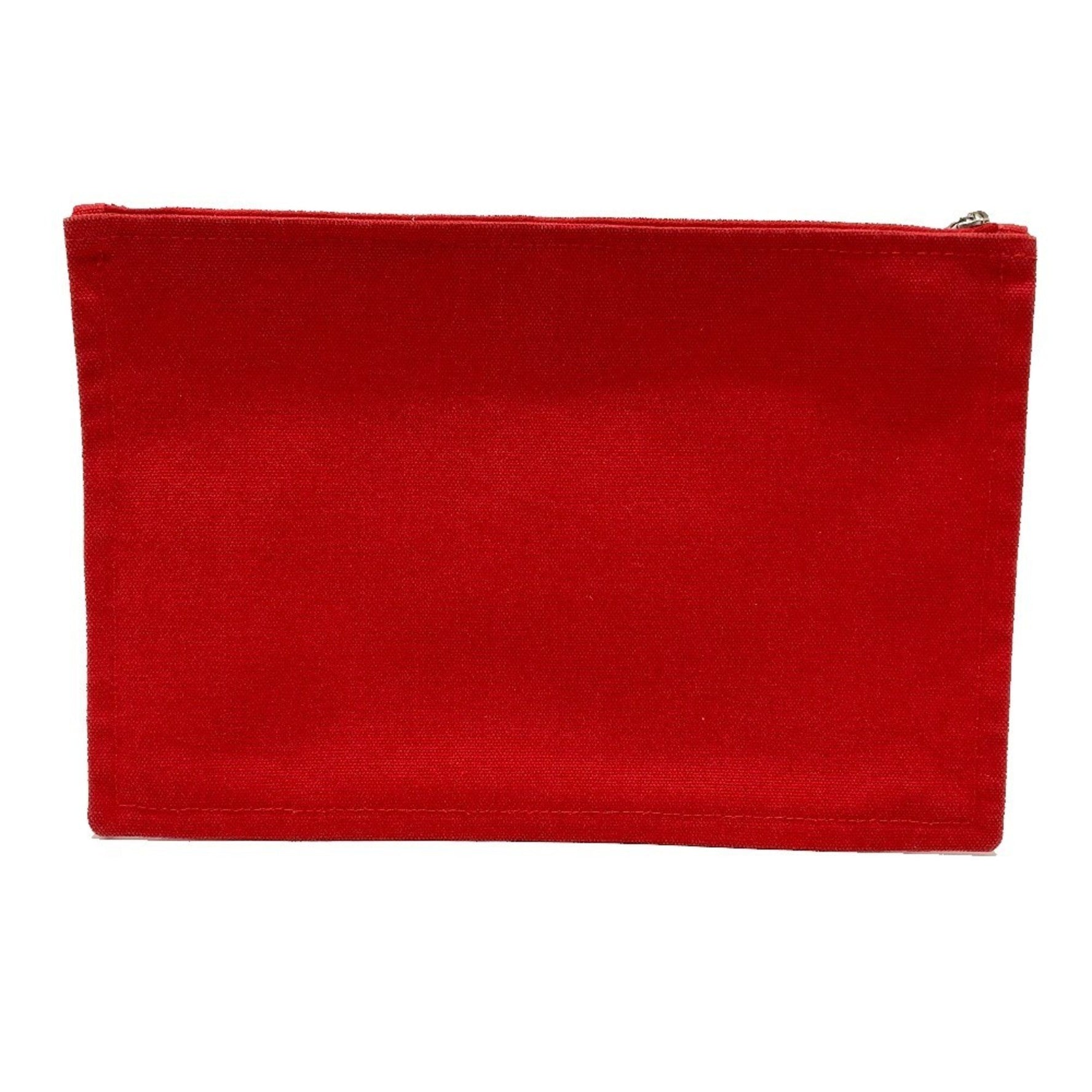 HERMES Yachting GM Flat Zip Multi Pouch, Cotton, Red