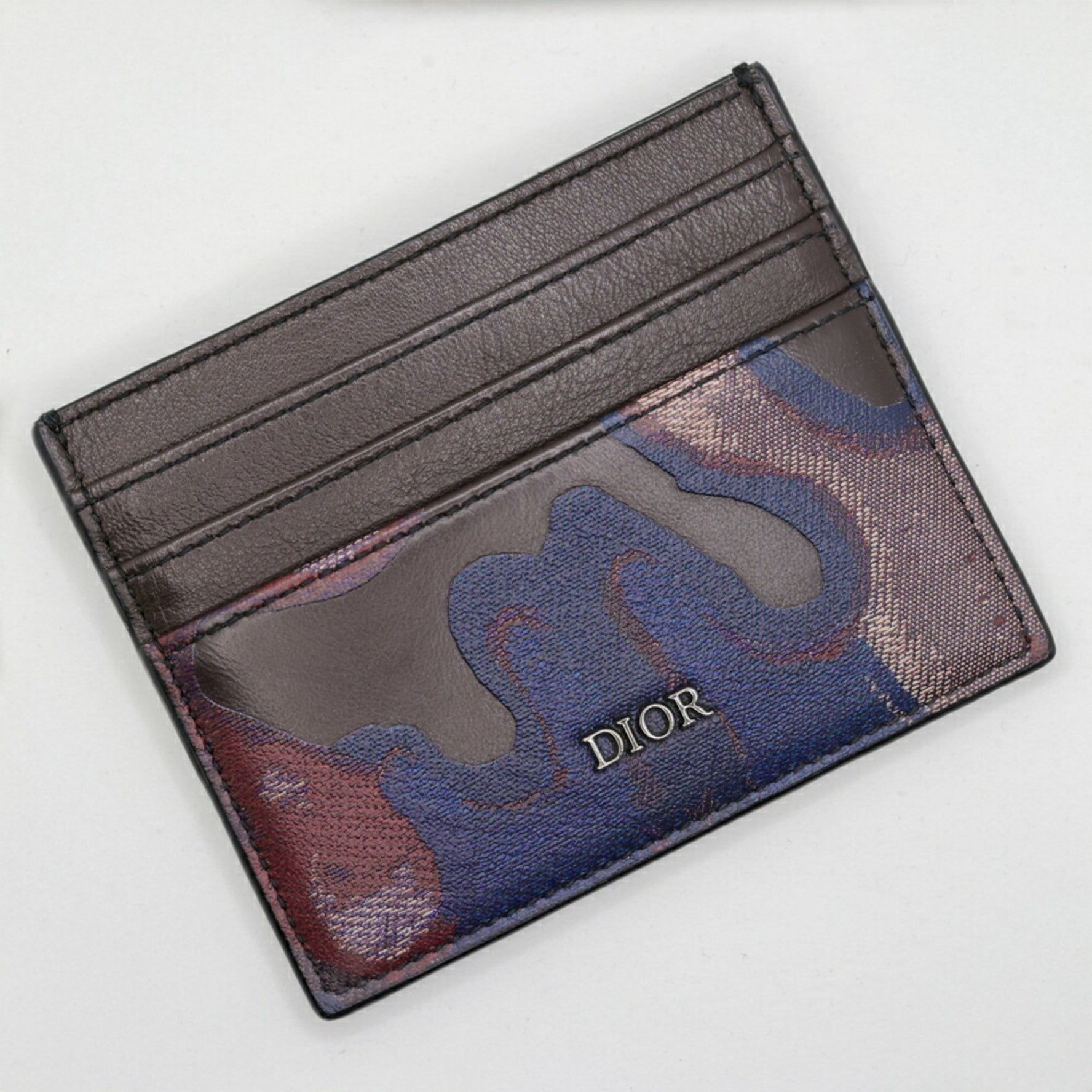 Christian Dior Dior Peter Doig Business Card Case, Camouflage Pattern, Leather, Collaboration, 1534
