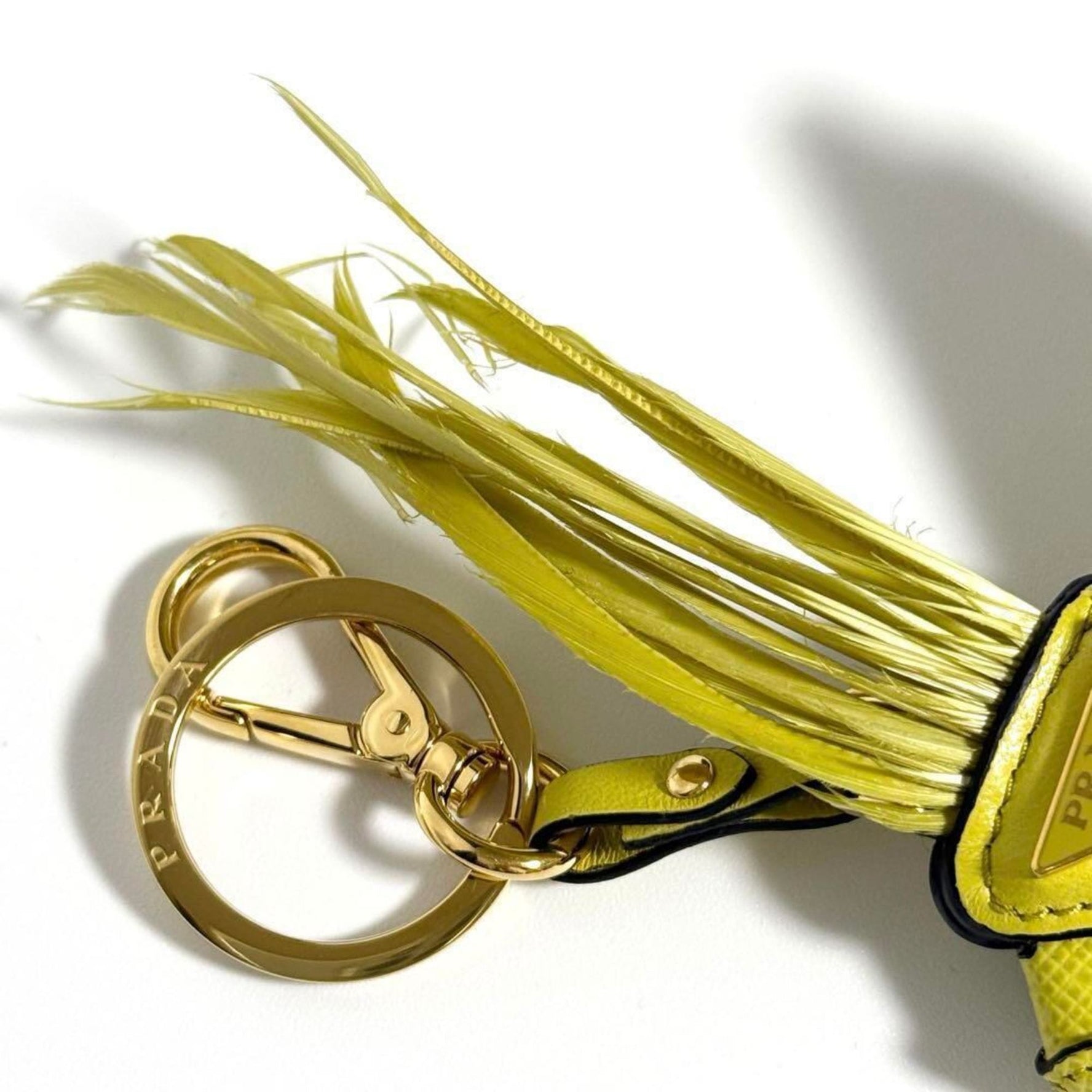 PRADA Men's Key Ring Holder Bag Charm Leather