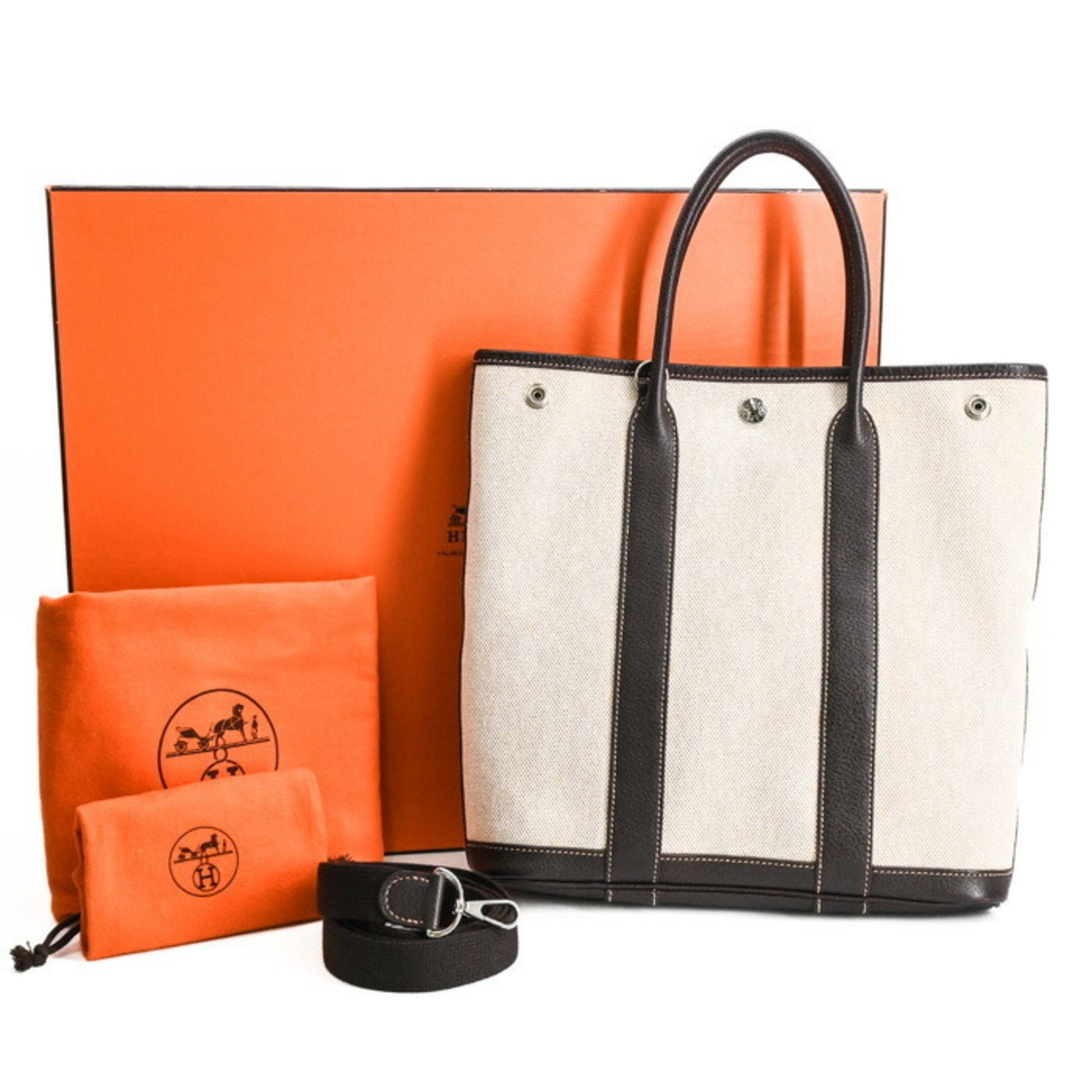 HERMES Garden File PM handbag, tote bag, shoulder leather, maroon toile ash #H