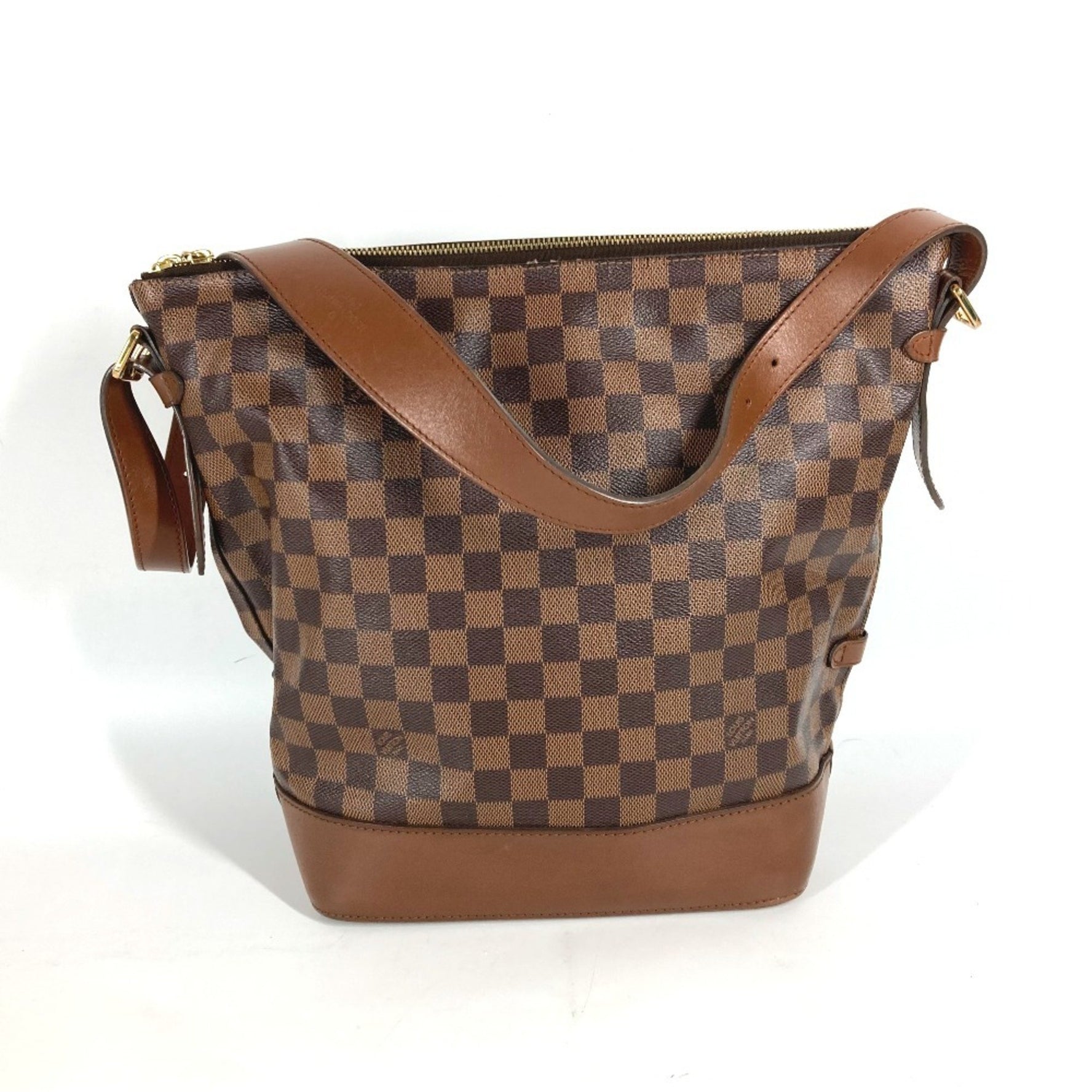 Louis Vuitton Damier Diane Bucket Shoulder Bag Canvas Brown