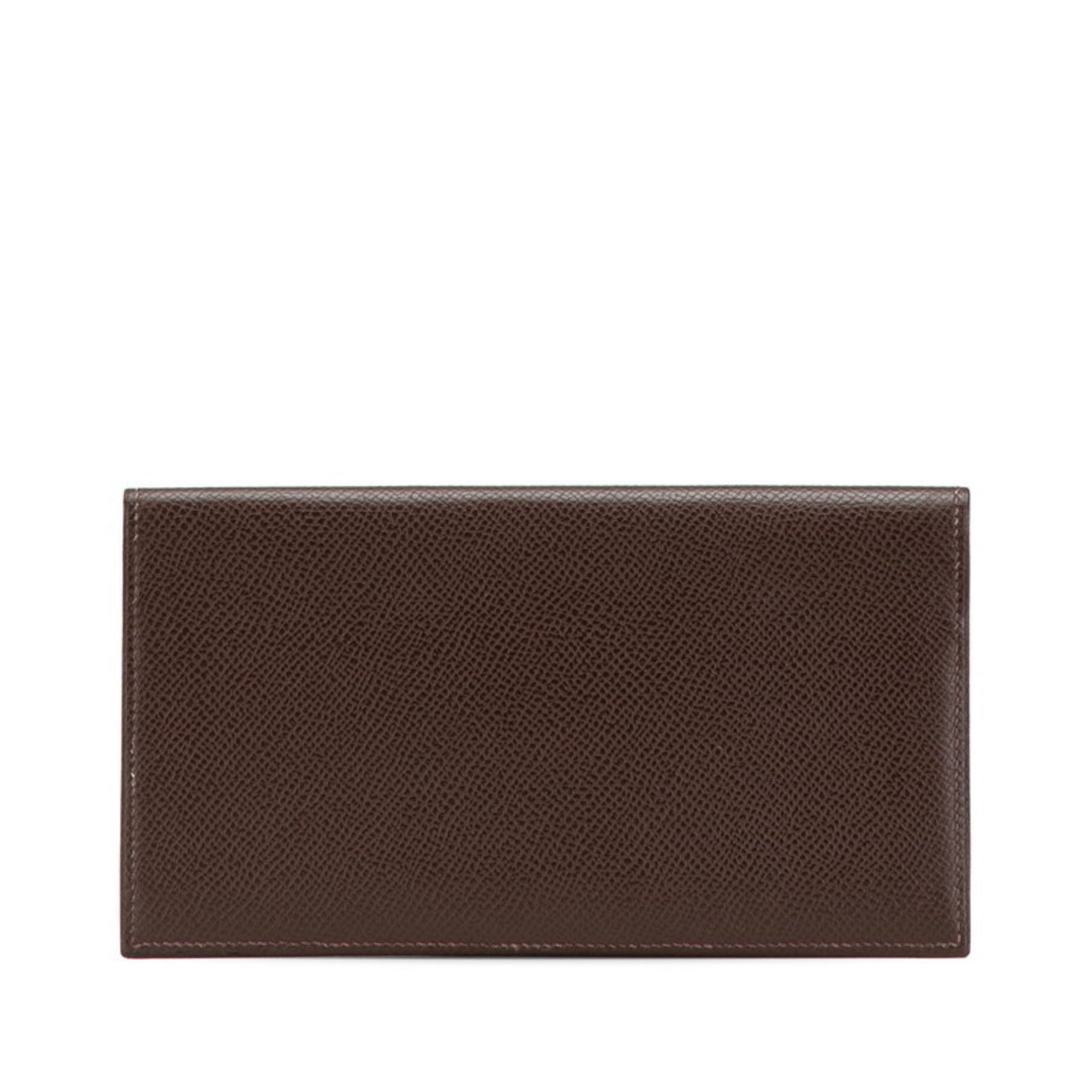 Hermès Fleming Wallet, Ebene, Dark Brown, Epsom Leather, HERMES