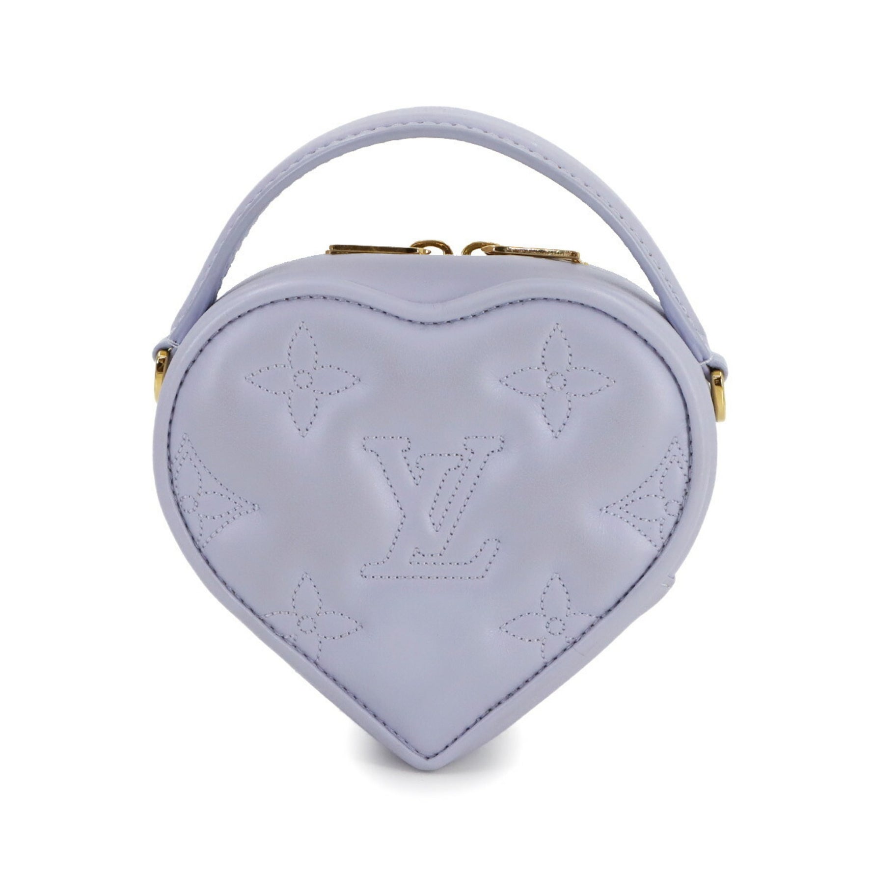 Louis Vuitton Bubblegram Pop My Heart Pouch, hand/shoulder bag in light purple leather, RFID.