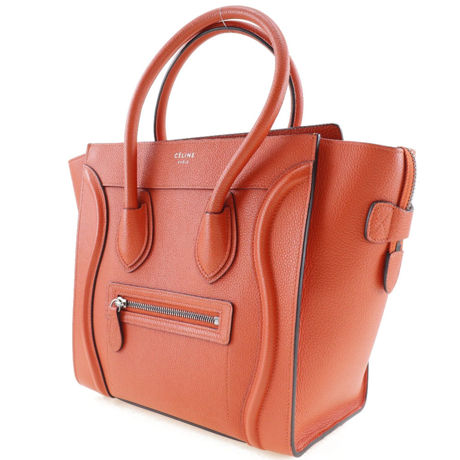 Celine Luggage Micro Shopper Leather Vermilion Ladies Handbag