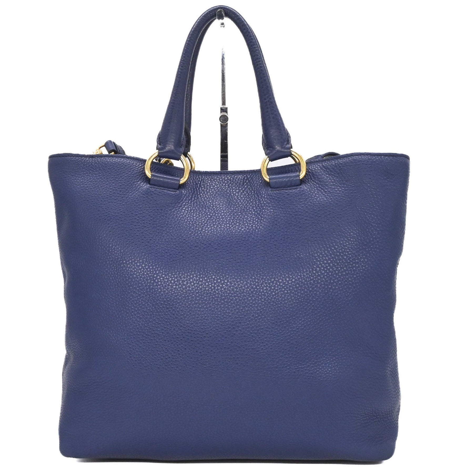 Prada Vitello Dino Tote Bag with Shoulder Strap, Cobalt