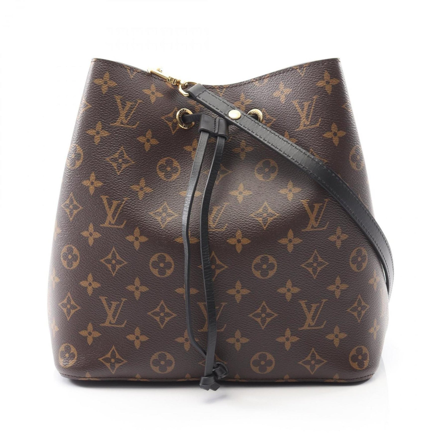 Louis Vuitton NeoNoe Shoulder Bag, Coated Canvas and Leather, Monogram, Brown Black