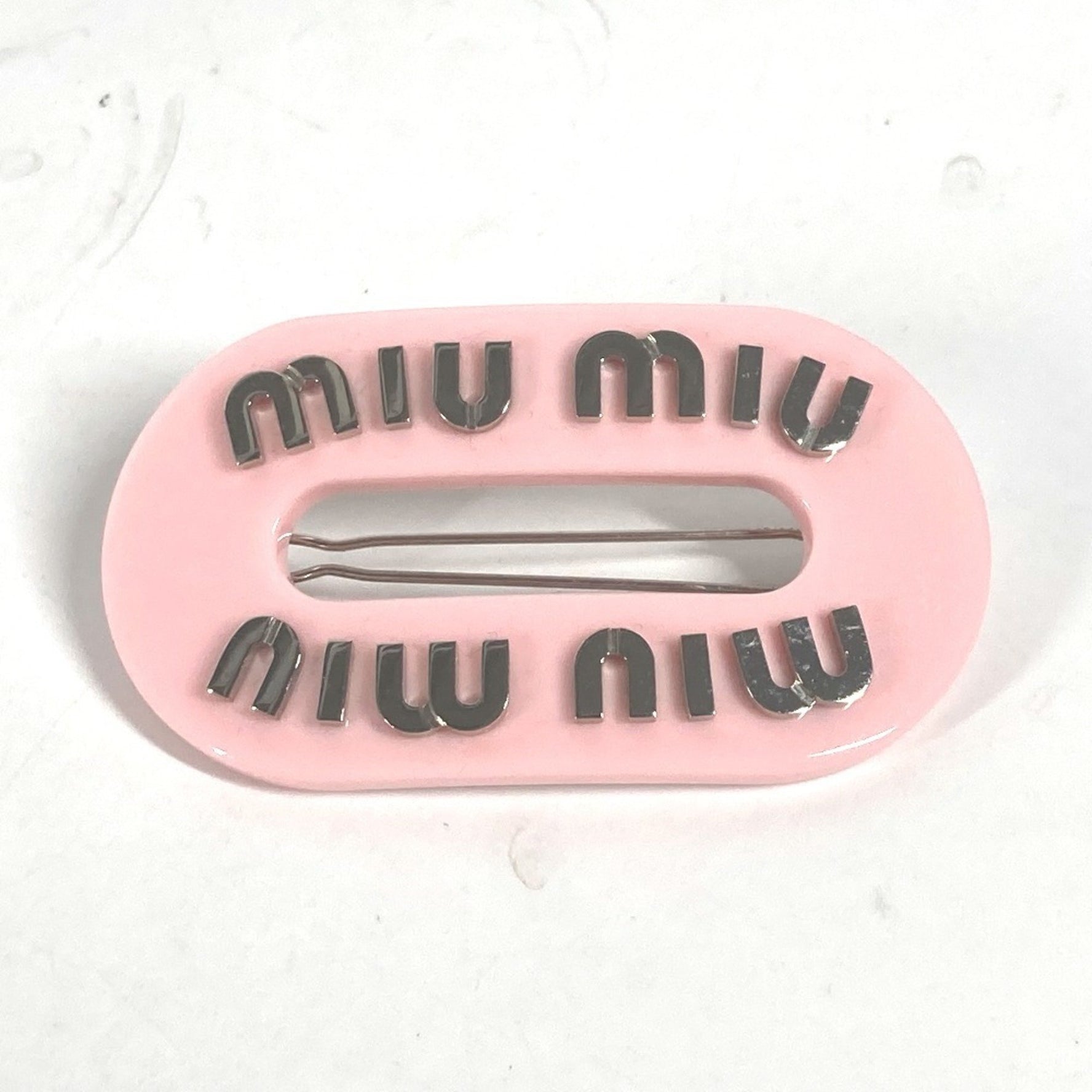 Miu Miu miu miu Hairpin Rhinestone Hair Barrette Plastic